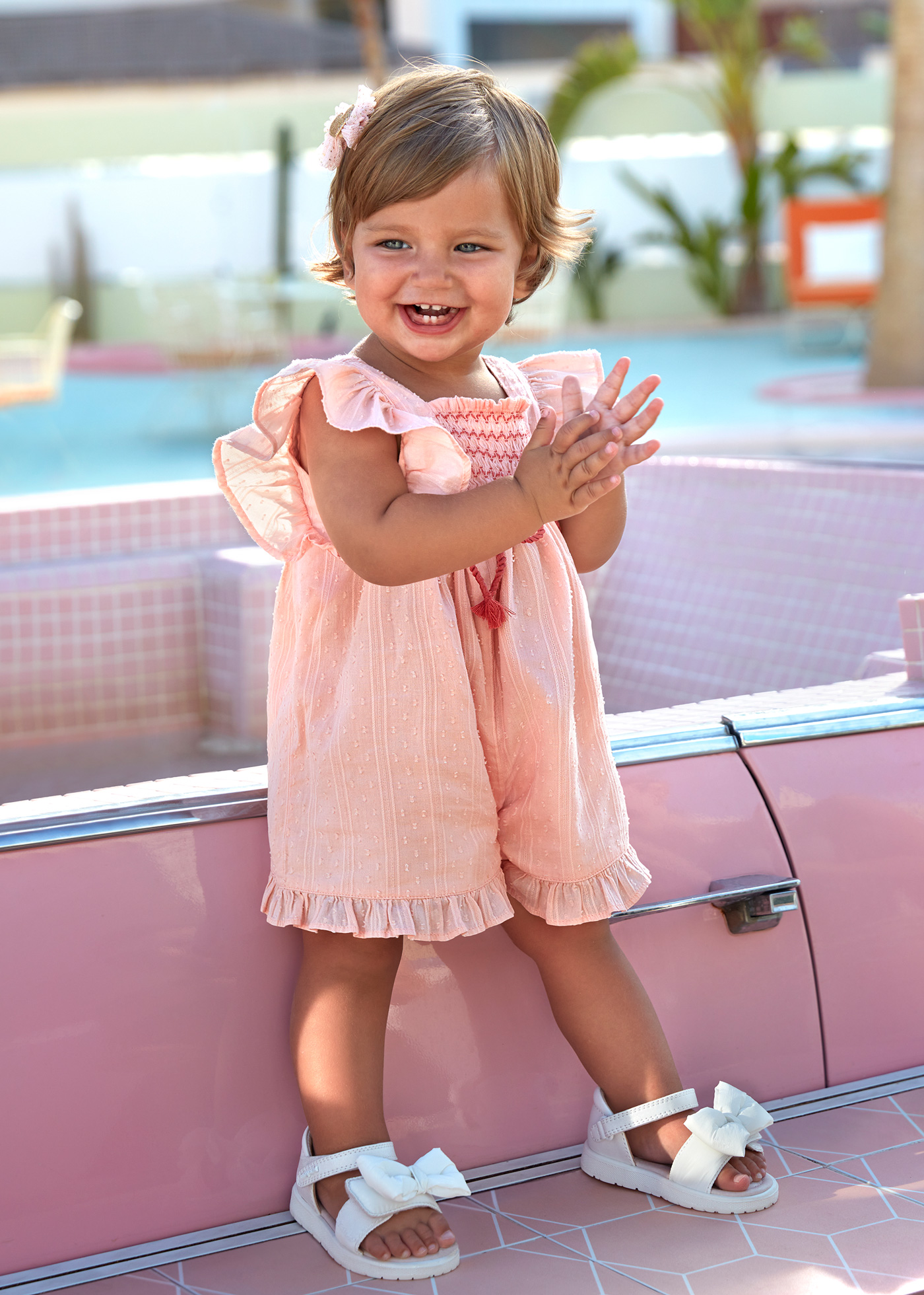 Rock Your Baby Shabby Chic L/S Playsuit - Pale Pink main image 0