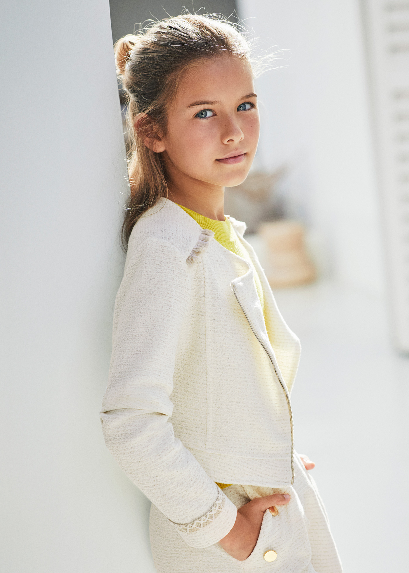 Pull à Blocs De Couleurs Fille Nude