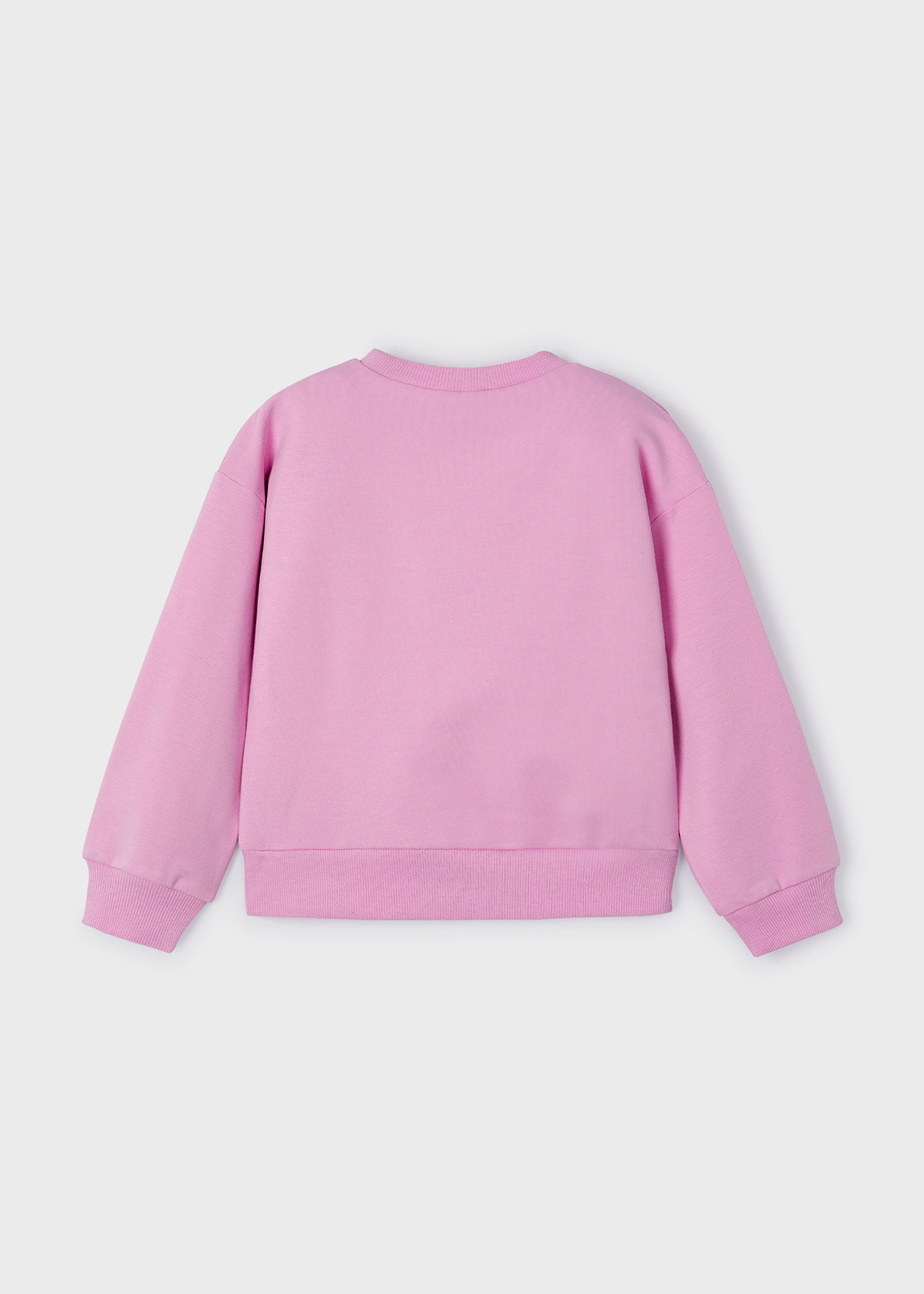 Girls sweatshirt embroidered detail Better Cotton Mauve | Mayoral ®