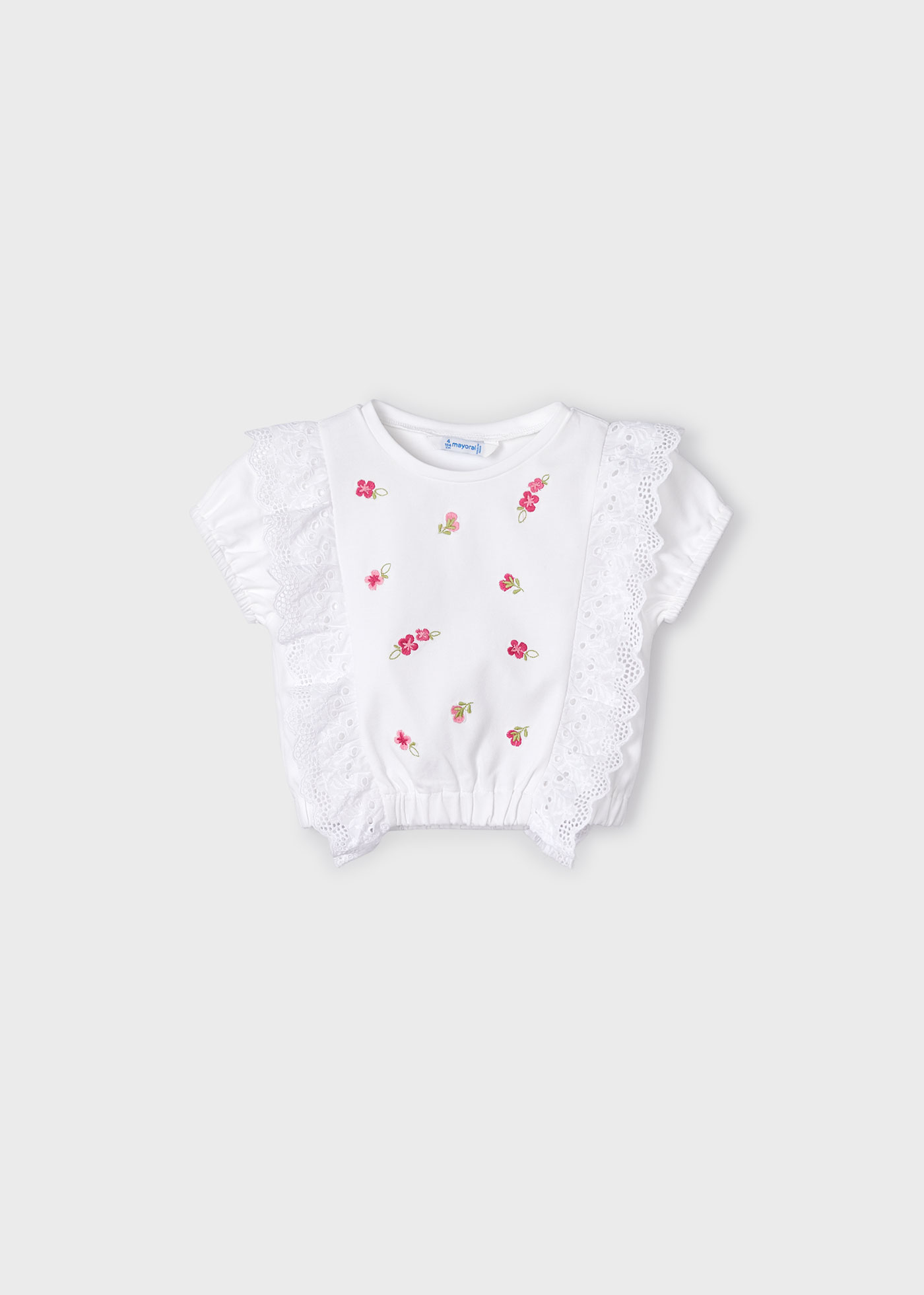 Girls embroidered ruffled t-shirt | Mayoral