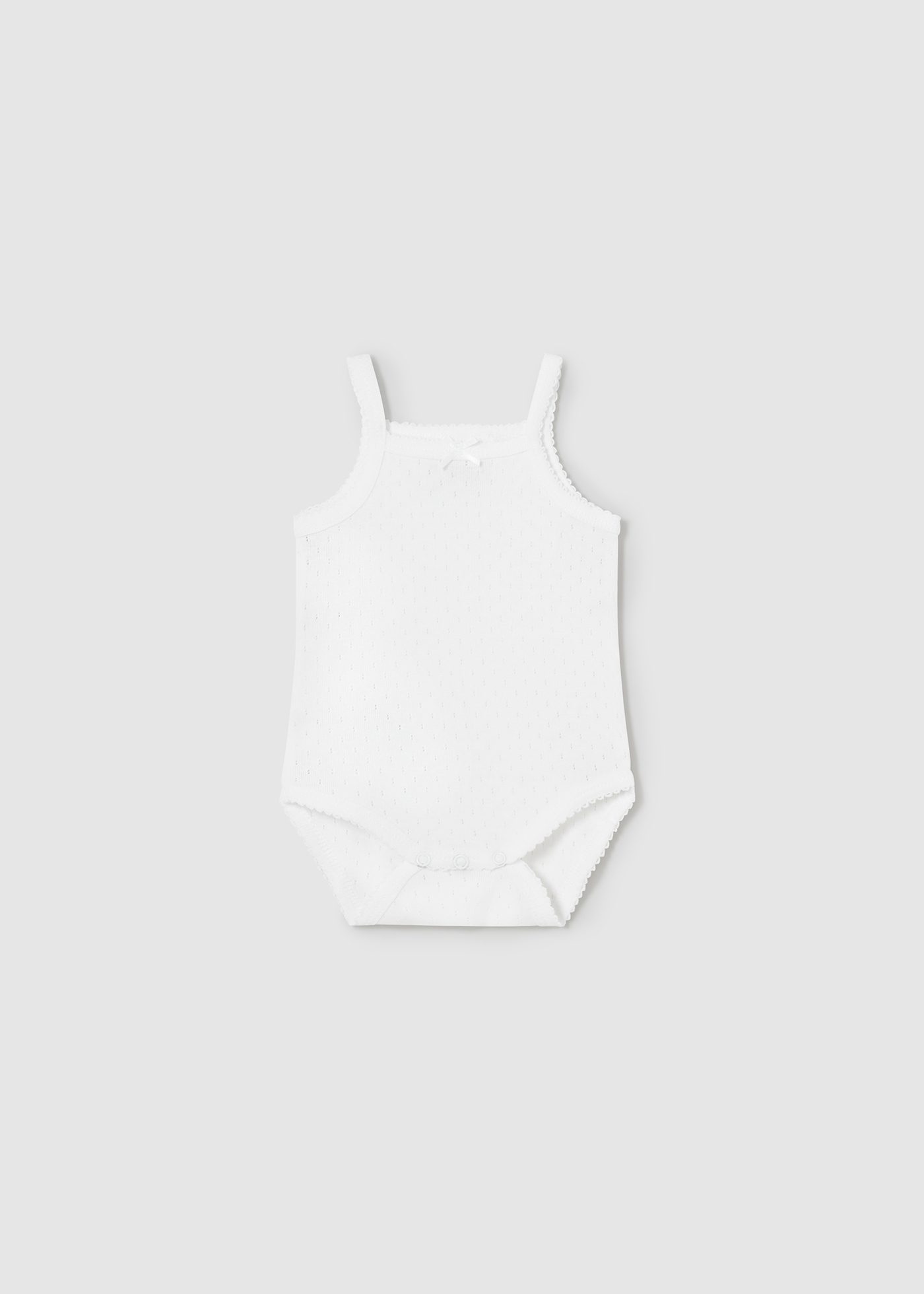 Body con bretelle traforato Better Cotton neonato Bianco