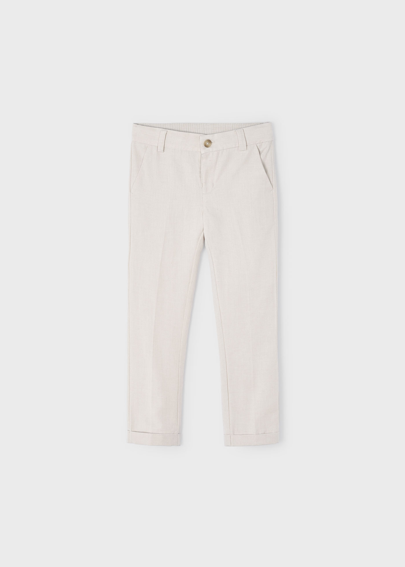 Boy Tailored Linen Chinos Raffia | Mayoral