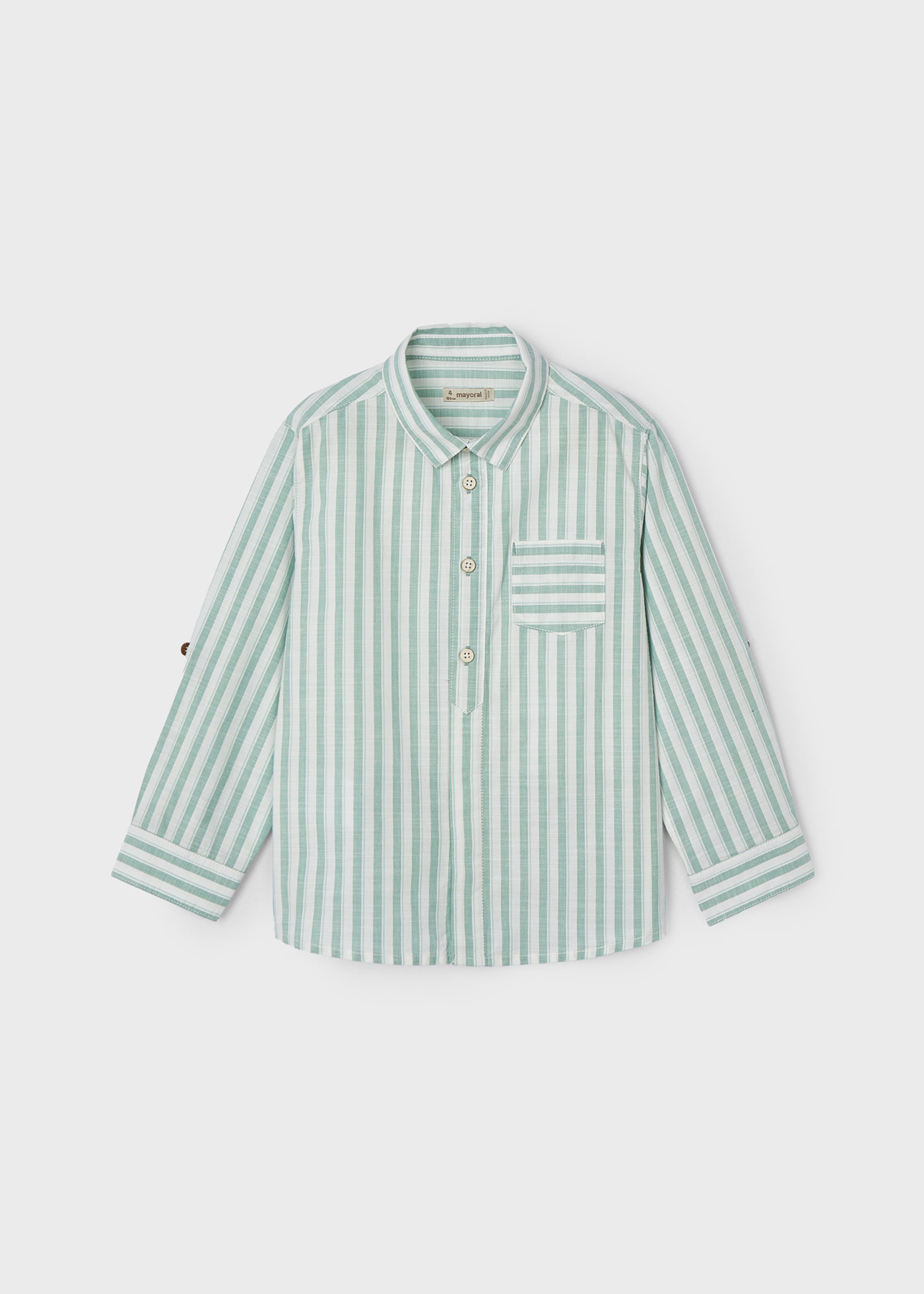 Camisa rayas verticales Better Cotton niño Eucalipto | Mayoral