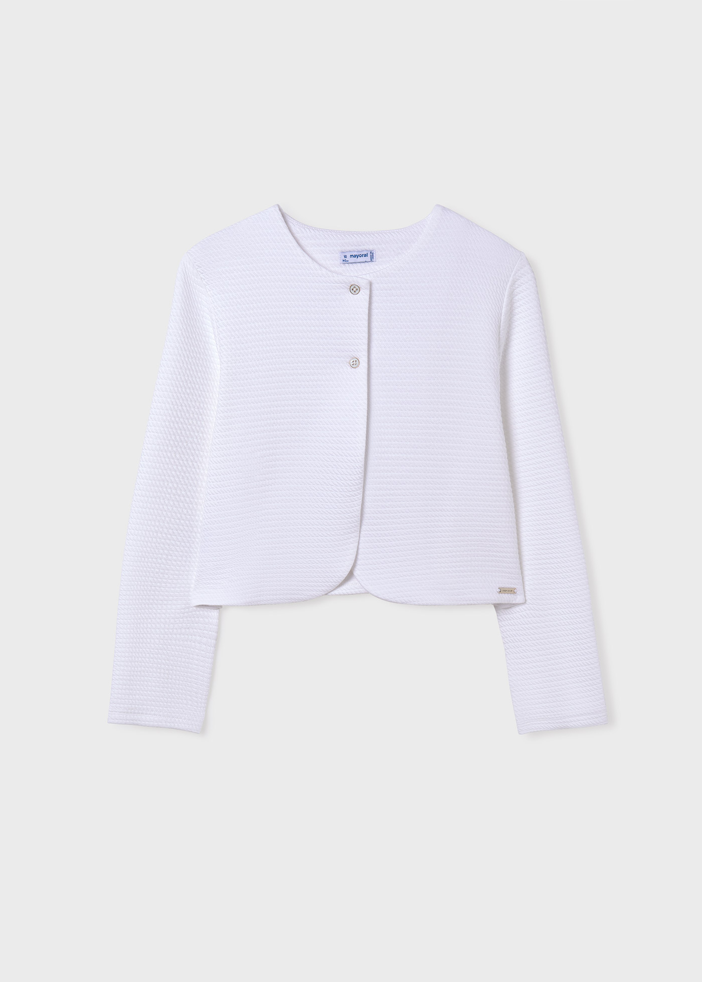 Girl Structured Knit Cardigan White | Mayoral ®