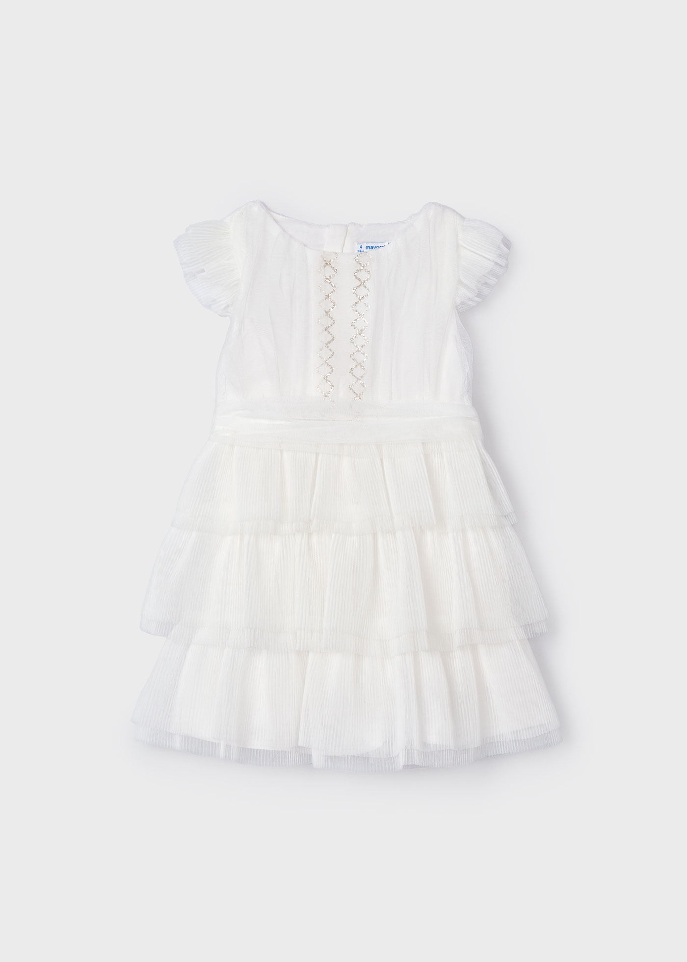 Girl pleated tulle dress Off white | Mayoral
