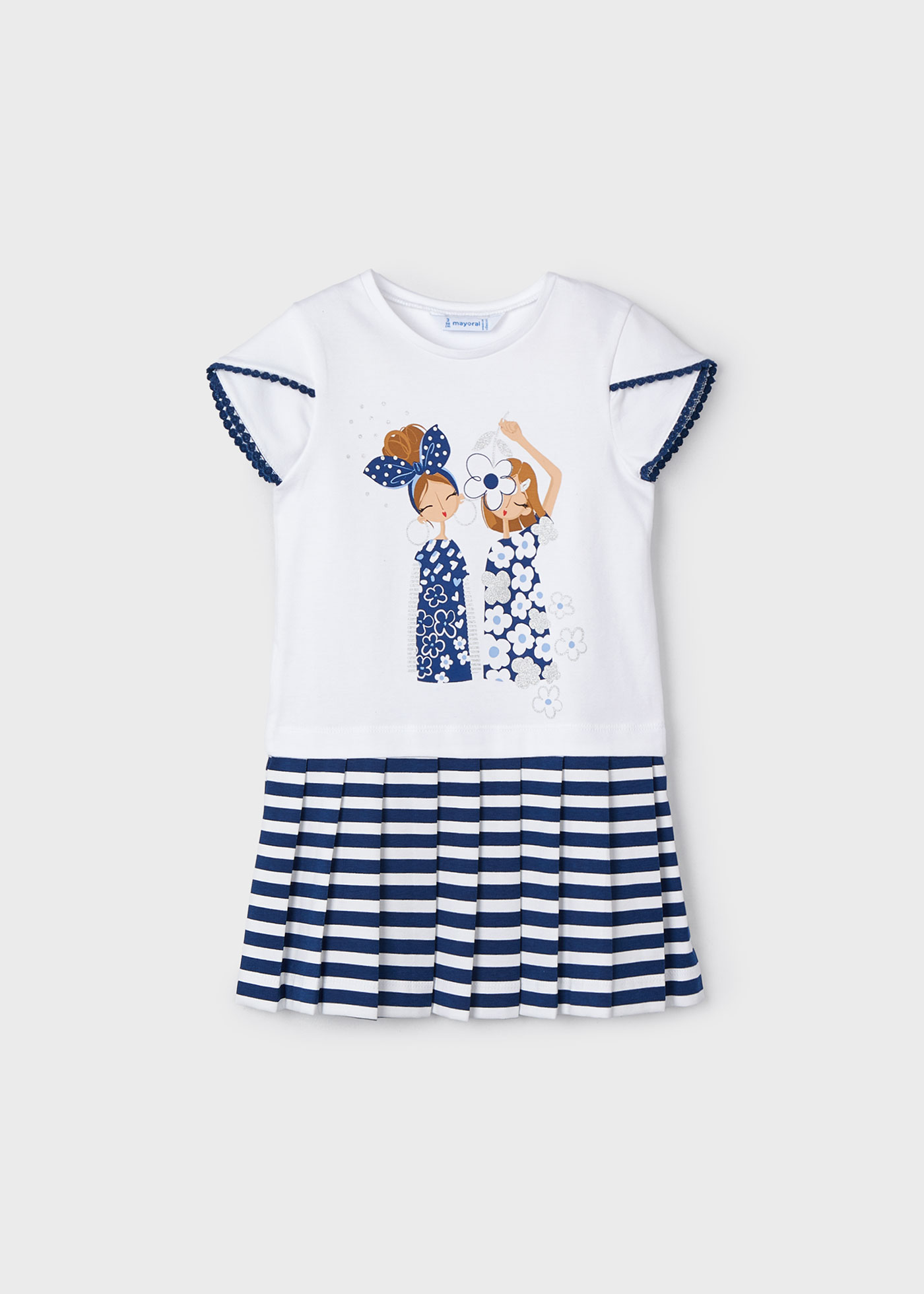 Vestido Pichi Combinado Mayoral Para Niña - Color Cereza, Colección Otoño-Invierno