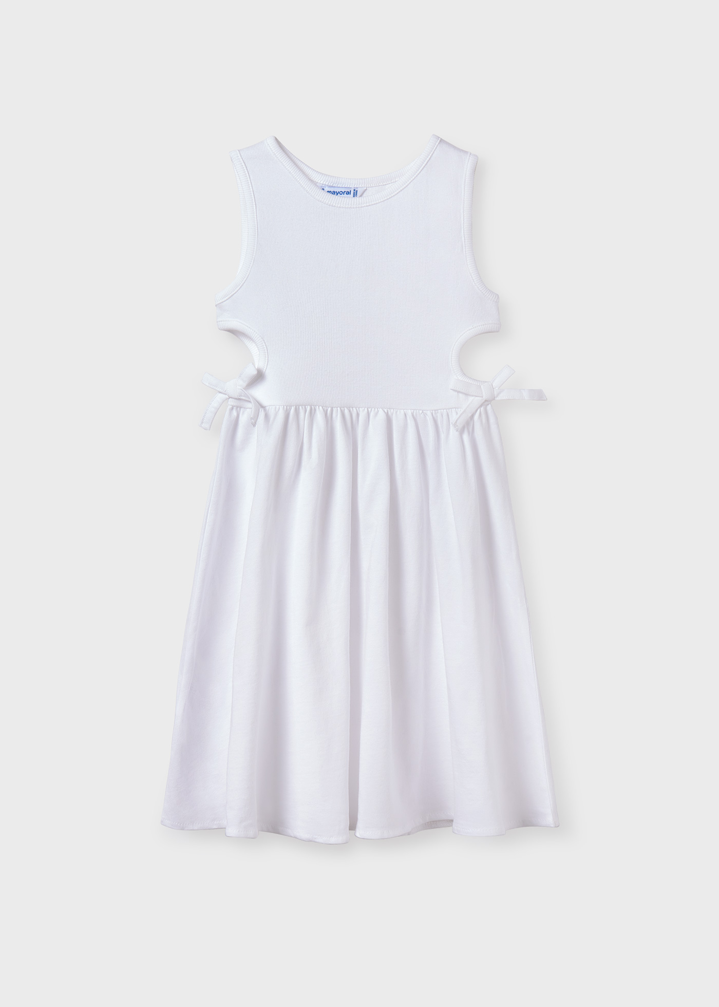 Girl Rib Knit Cut Out Dress White | Mayoral ®