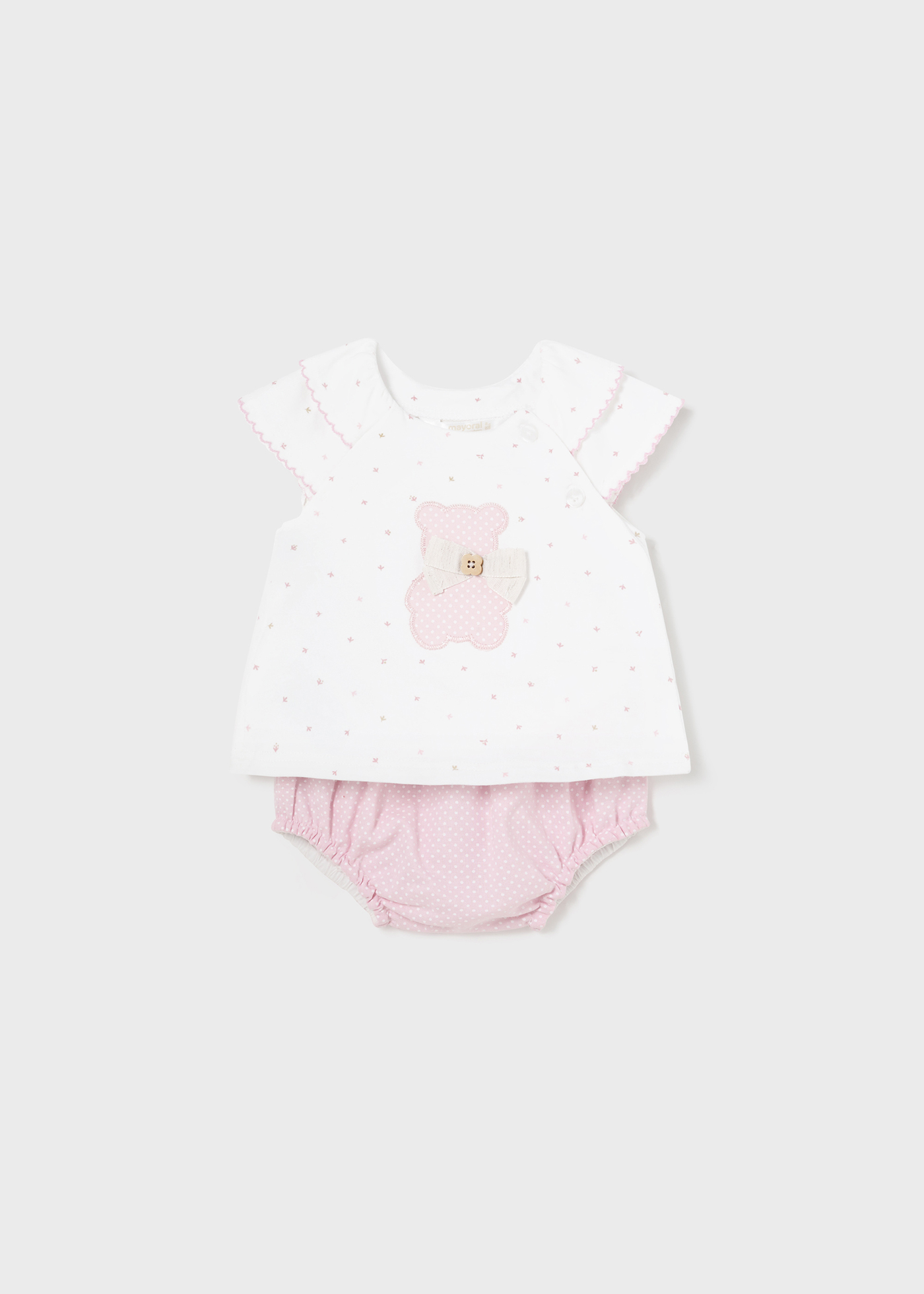 Mayoral Pink Cotton Knit  Babygrow Set