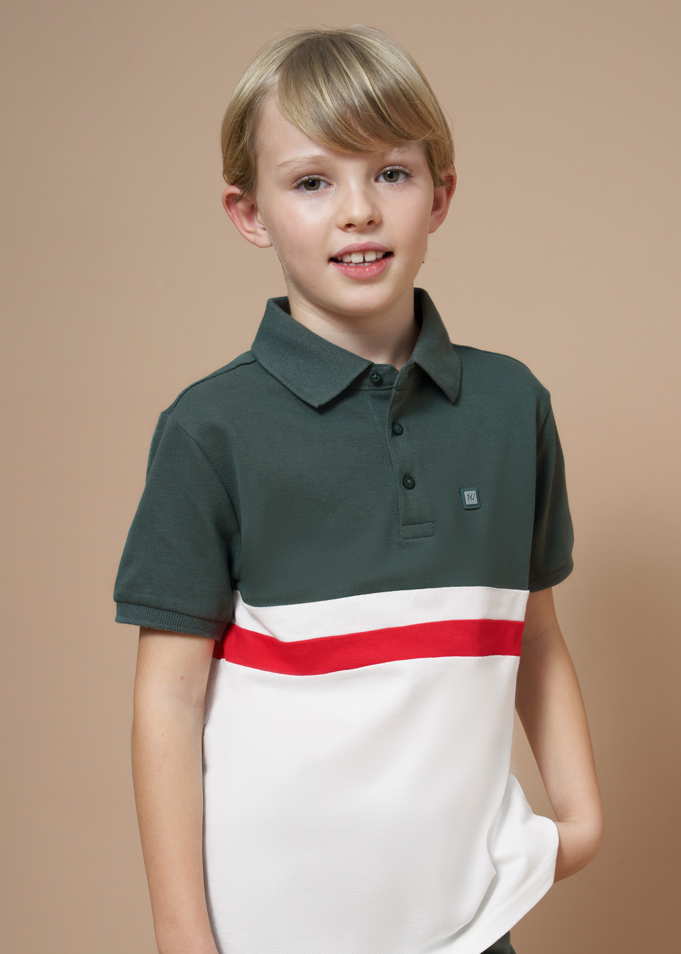 Boys Cotton Brown Solid Polo T-Shirt