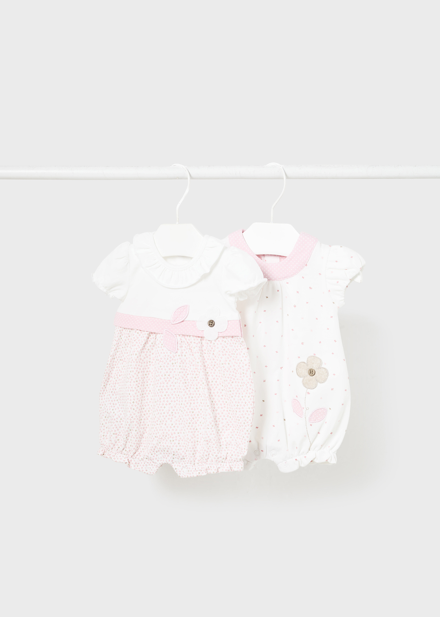 Pack 2 fatos Better Cotton recém nascido Rosa bebé | Mayoral