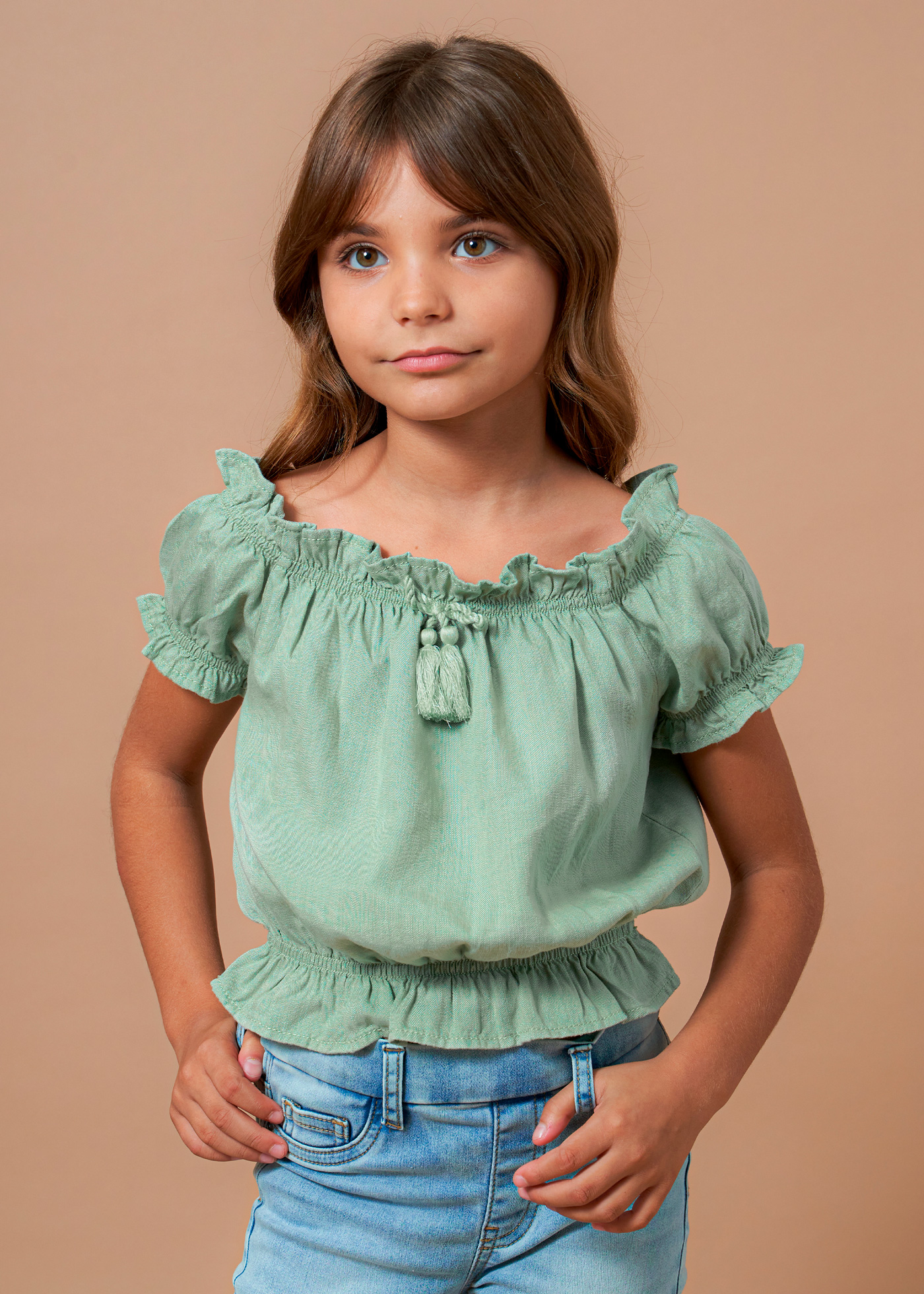 Top Off-Shoulder Teenager Mädchen Minze | Mayoral