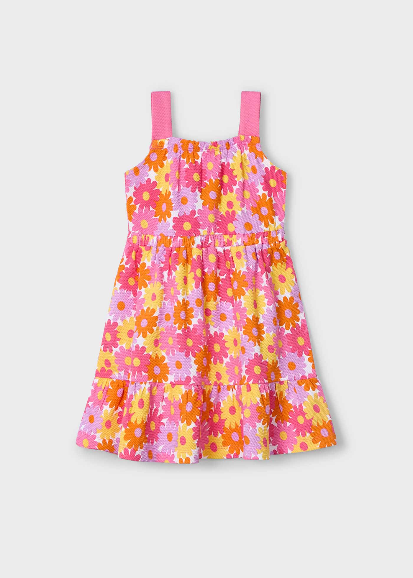 Sunny Fashion Vestito Bambina Viola Girasole Verde Foglie