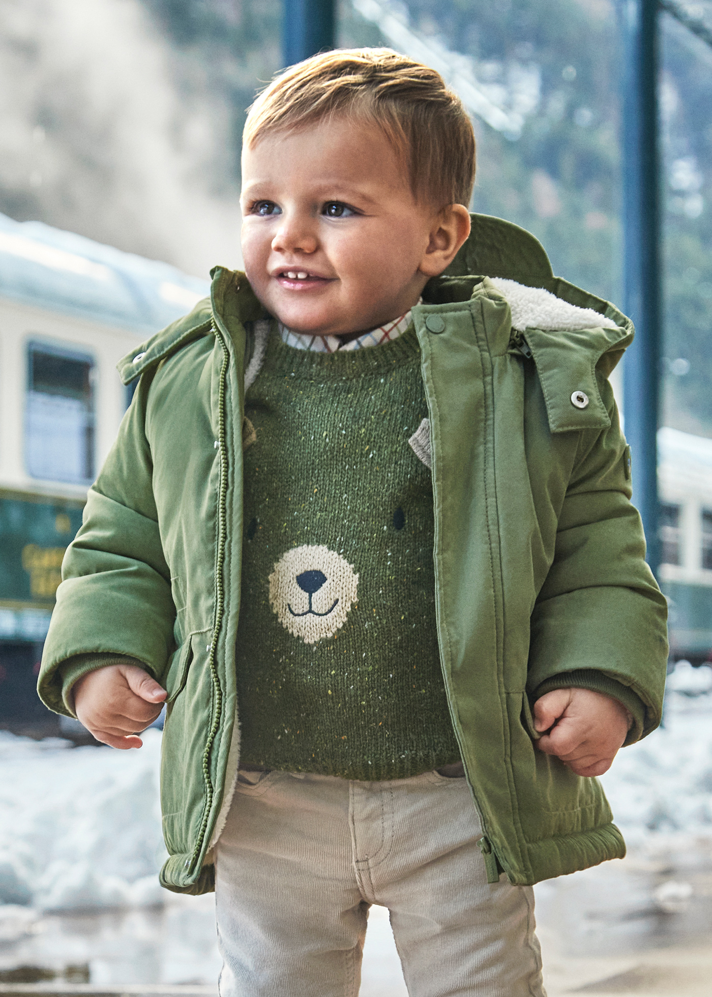 Baby Coat with Mittens Forest Mayoral