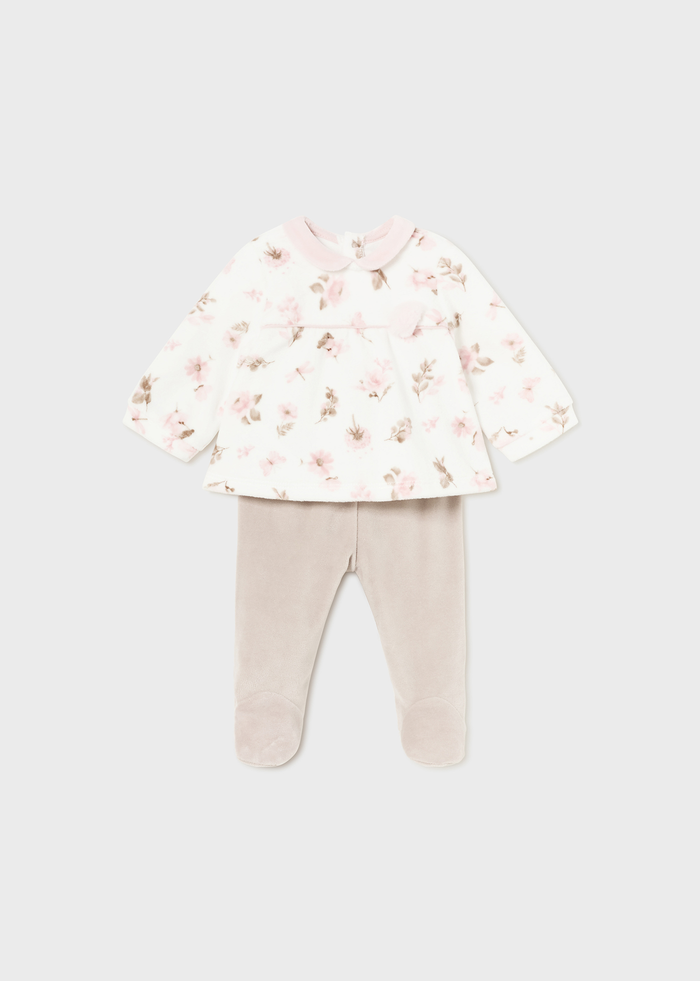 Embroidered Newborn Top & Footie Pants Set main image 1