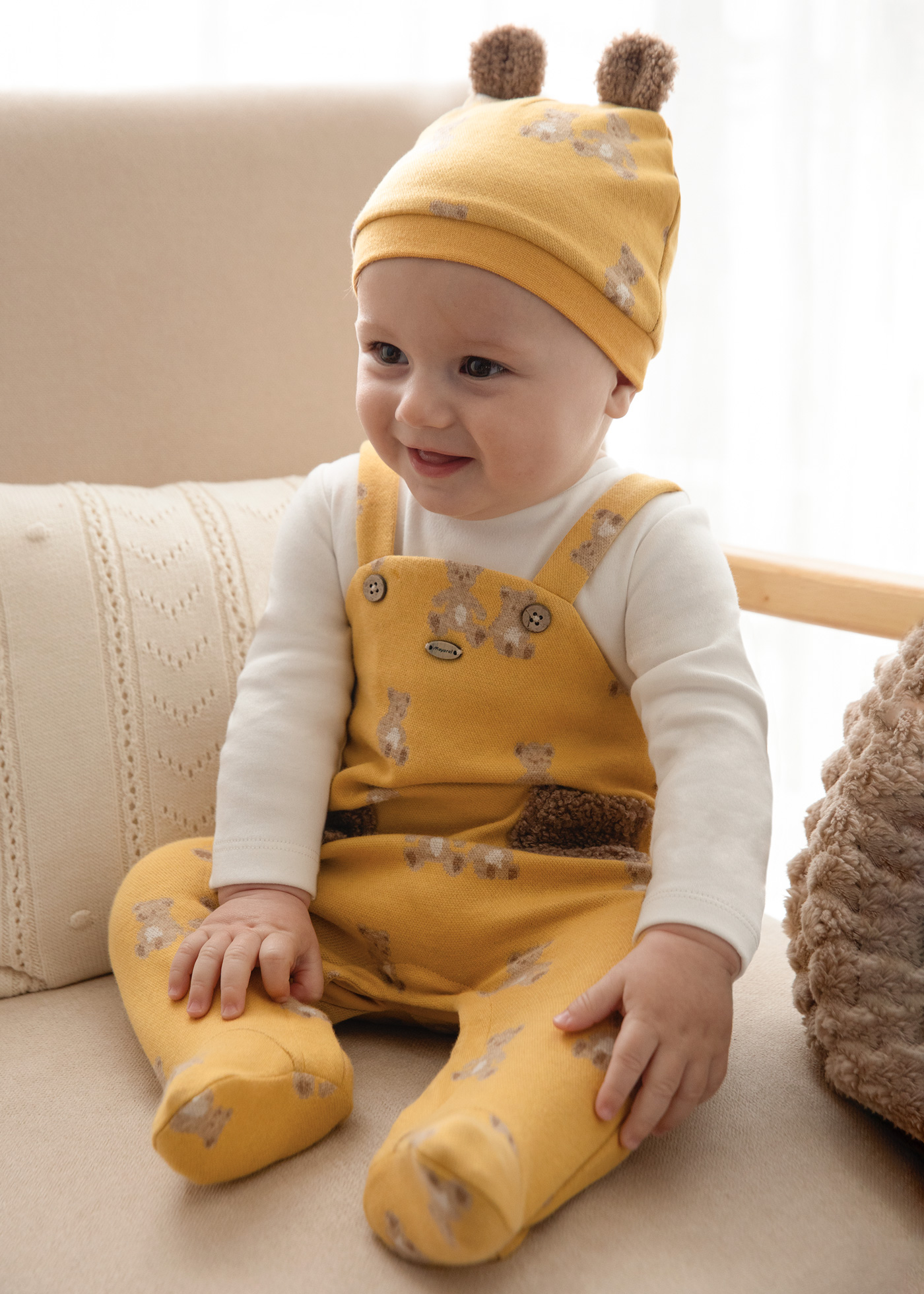 Newborn Boy Romper and Hat with Ears Curry Mayoral ®
