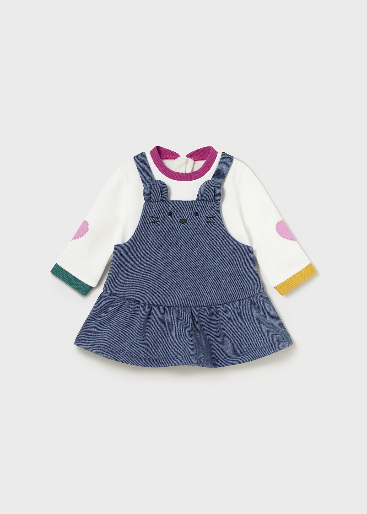 Denim dungarees newborn baby girl Off white Mayoral