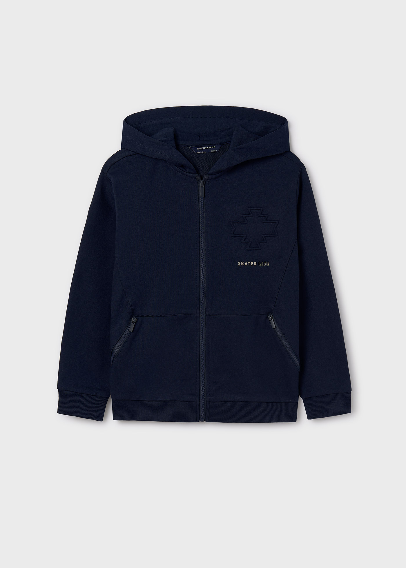 CHECK BLUE BOYS ZIPPER HOODIE - BLUE