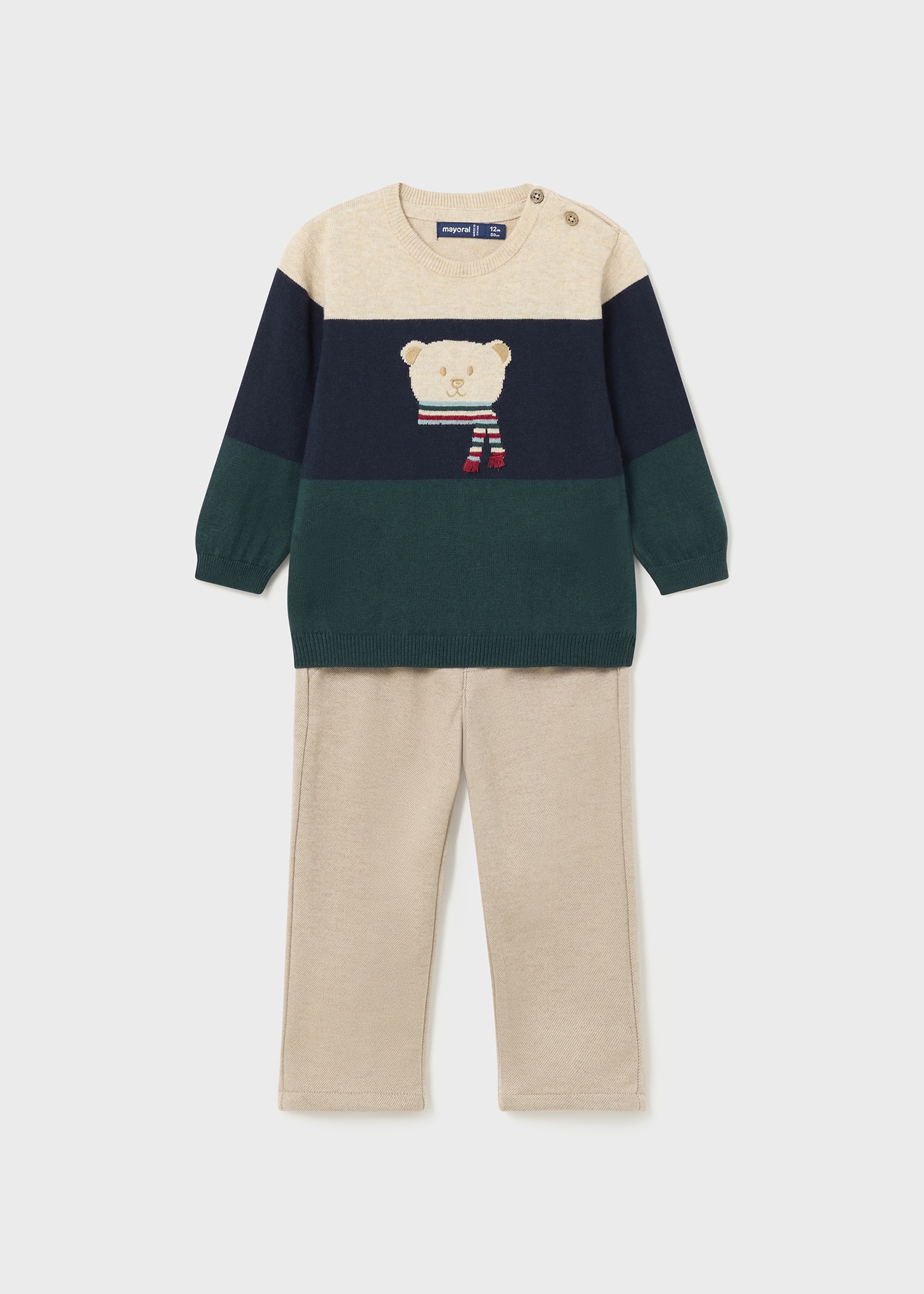 Mayoral 4727 Teddy Bear Jumper and Black Leggings In Stock Now