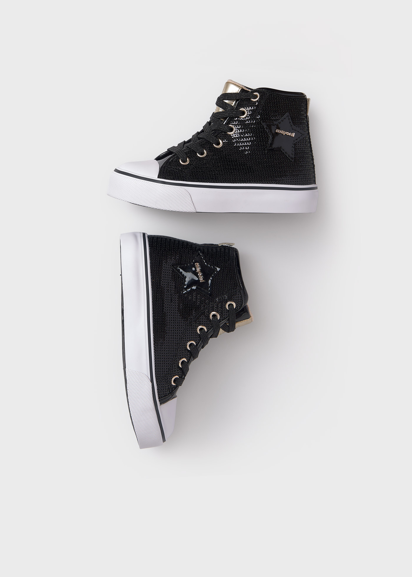 Girl Sequin High Top Sneakers Black Mayoral