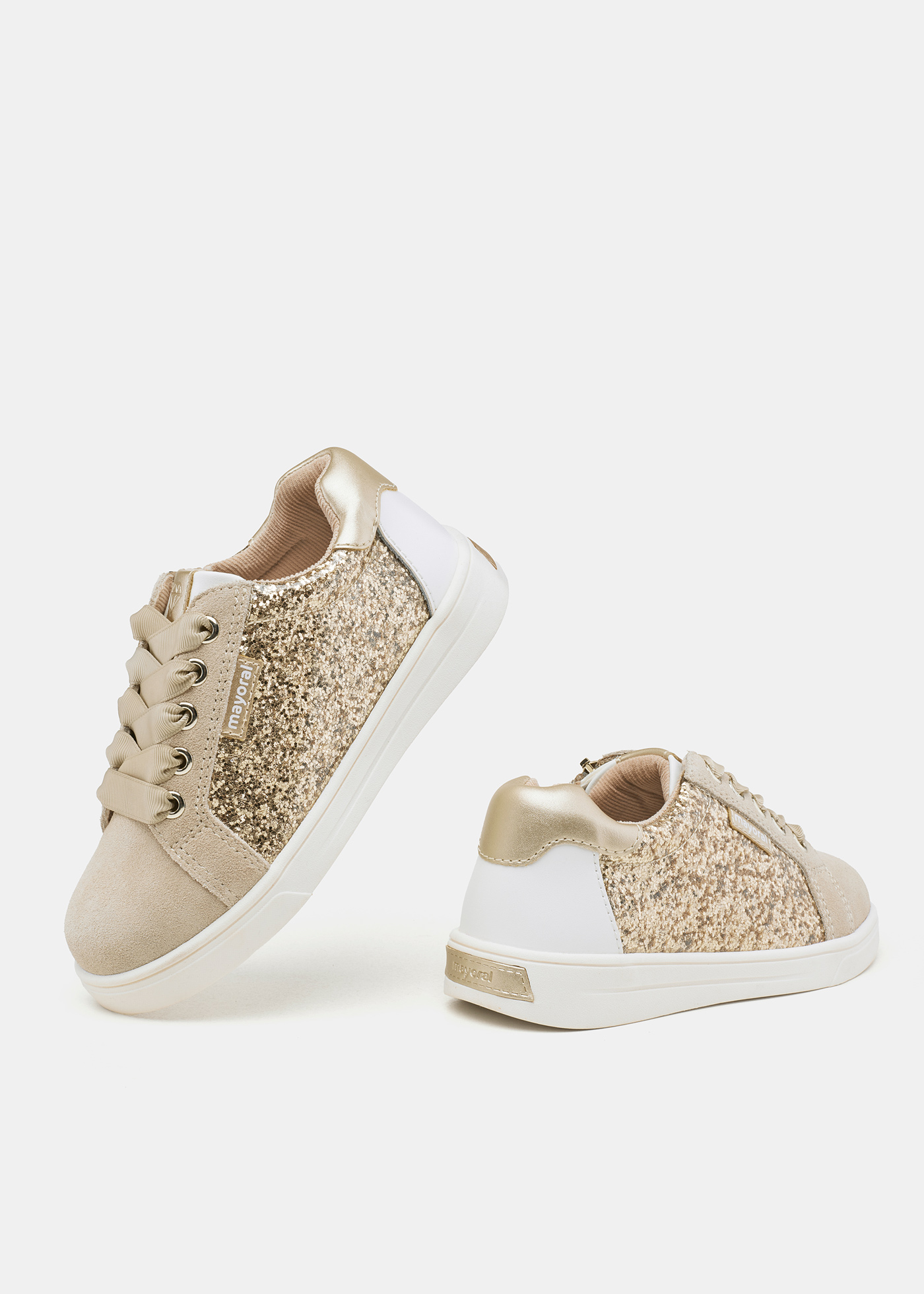 Girl Glitter Trainers Beige-Gold Mayoral ®
