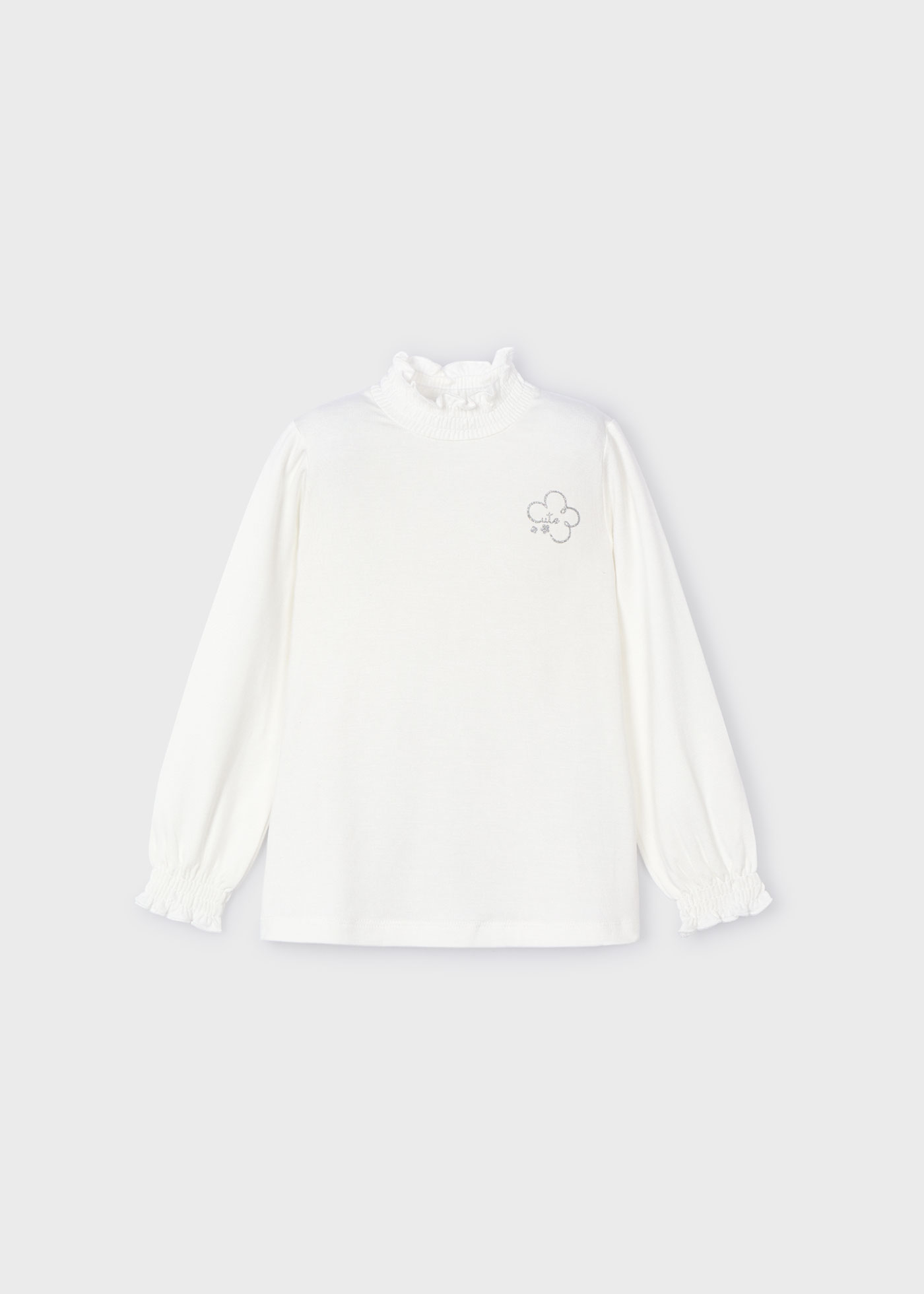 Basic mock neck t shirt girls Off white Mayoral