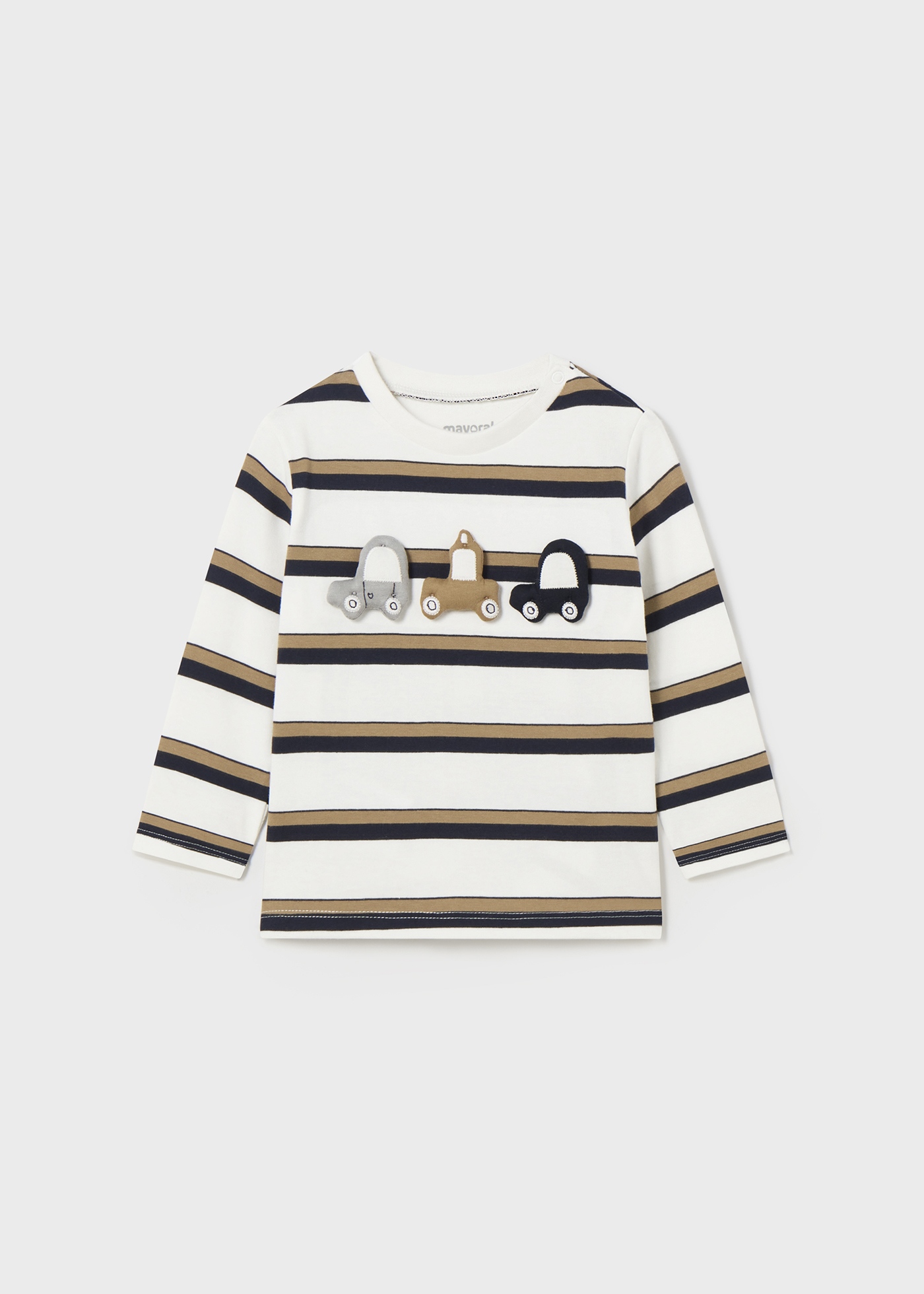 Babyhug Terry Knit Full Sleeves Car Printed T-Shirt & Solid Denim Jeans Set - Red & Blue main image 0