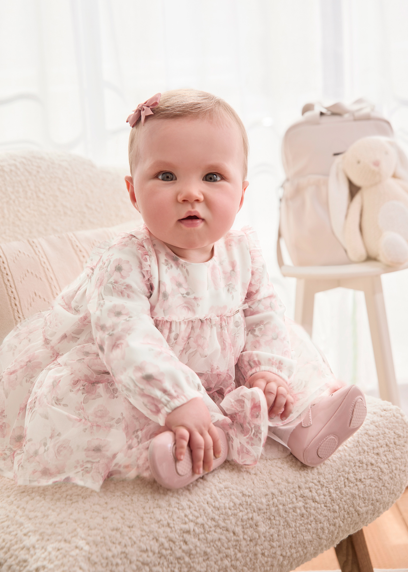 Newborn Girl Tulle Dress Blush | Mayoral ®