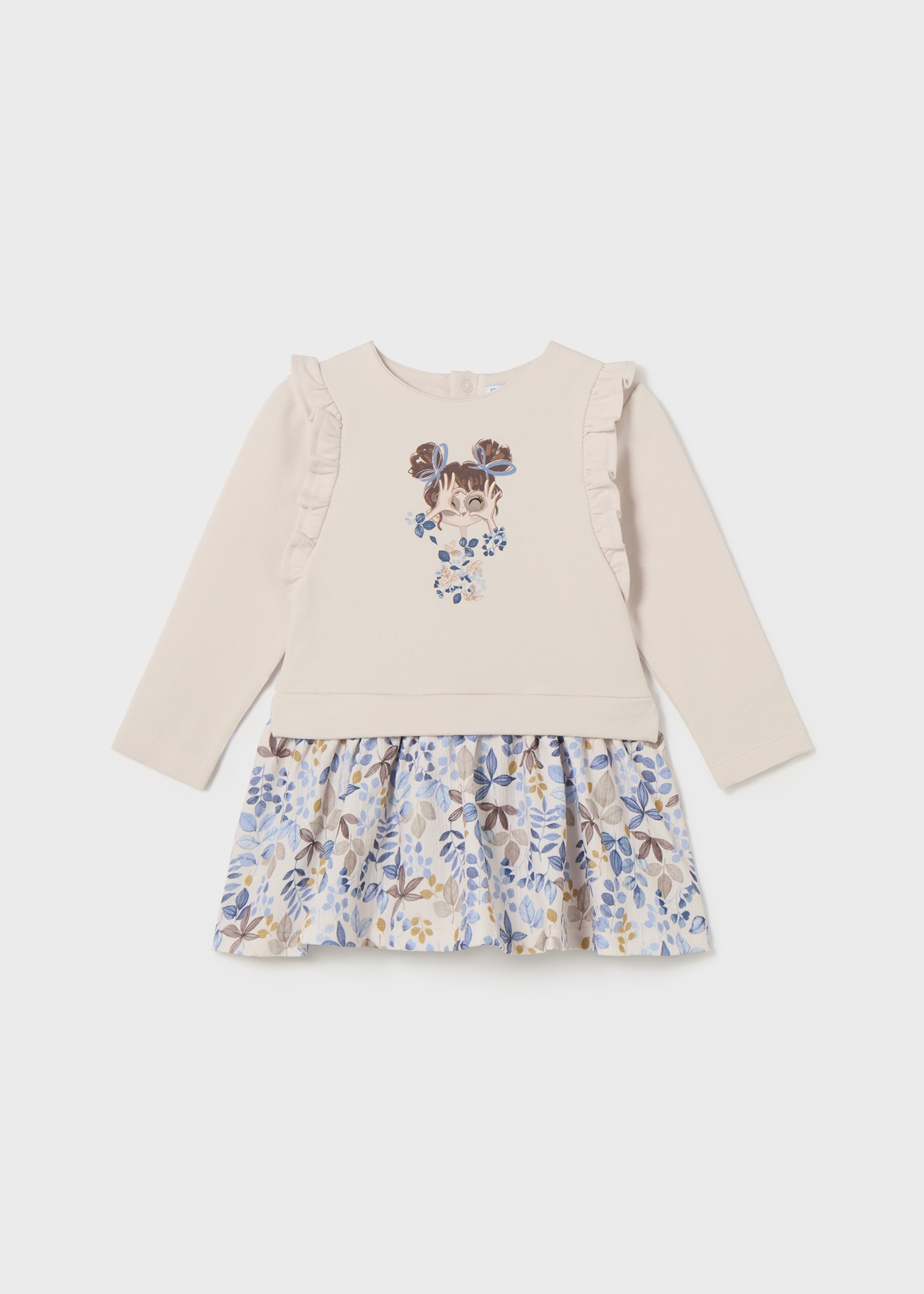 Mayoral Vestito Combinato Tricot per Bimba Cipria 36 Mesi (98cm