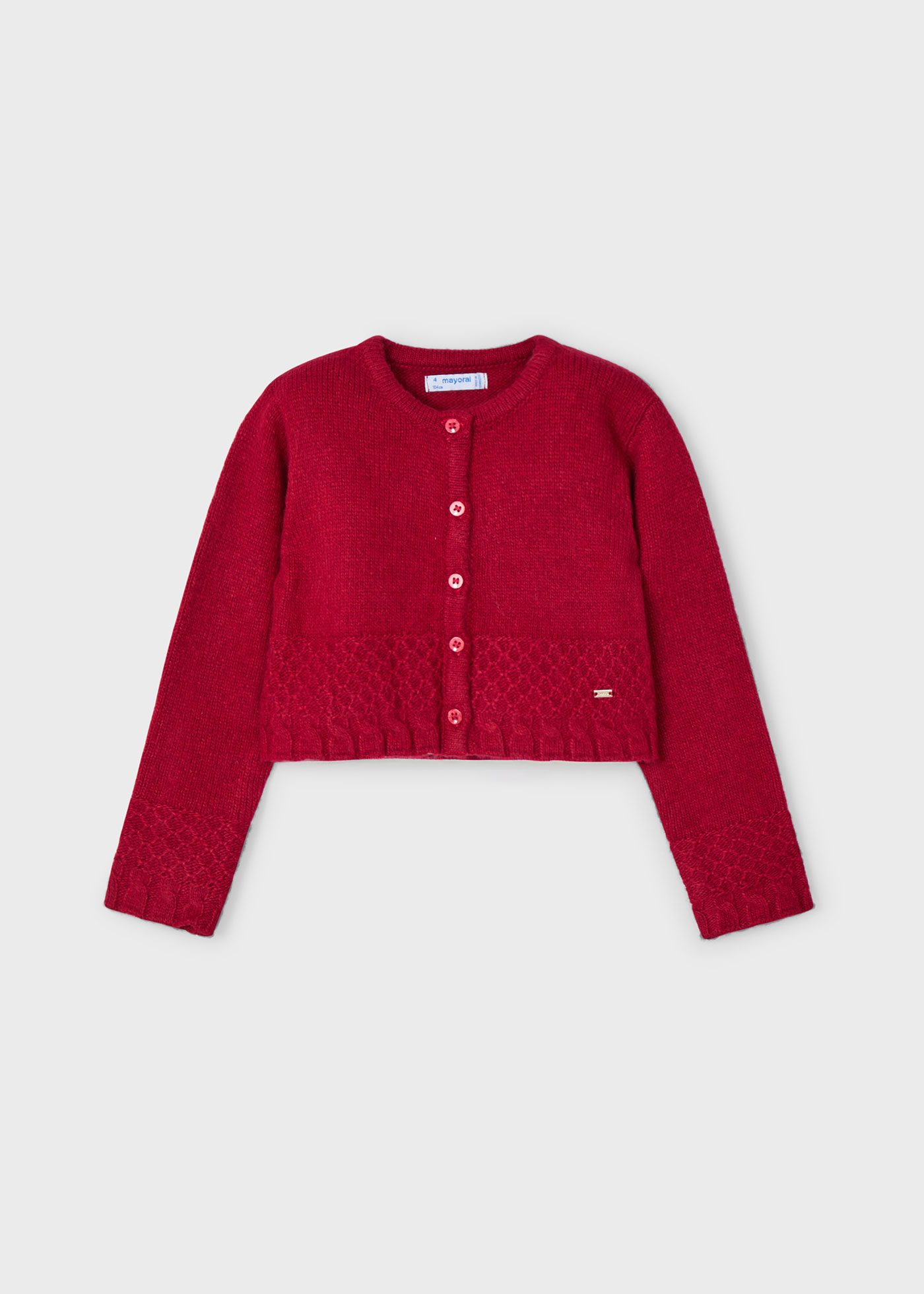 Maglie Bianche Bambina Cardigan Maglia Treccia Mayoral Per Bambine