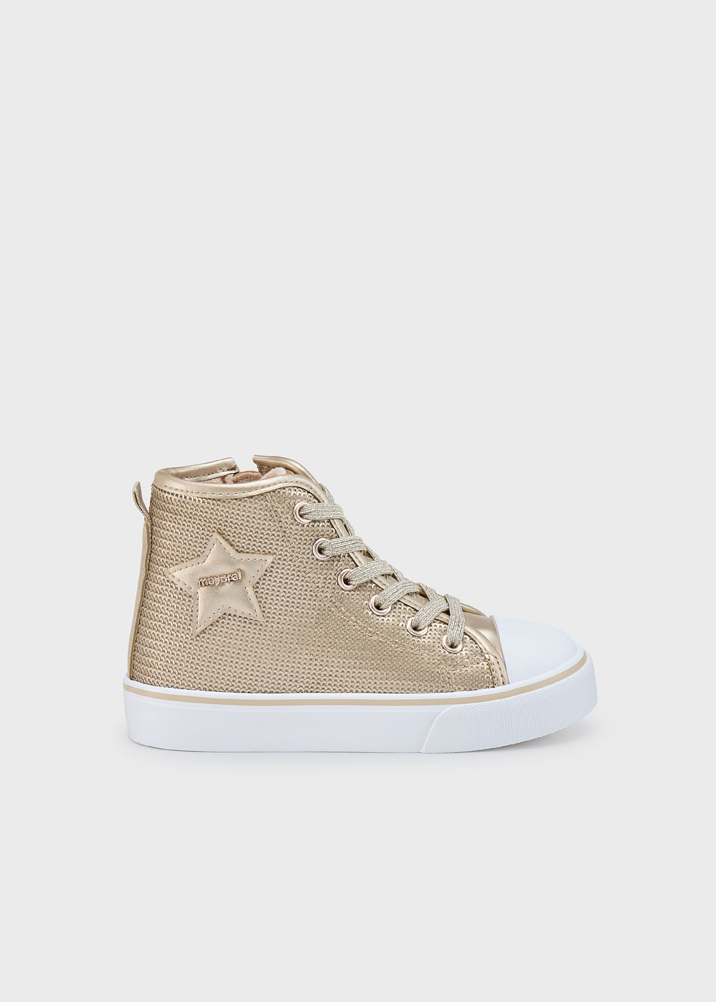 Gold high top shoes best sale