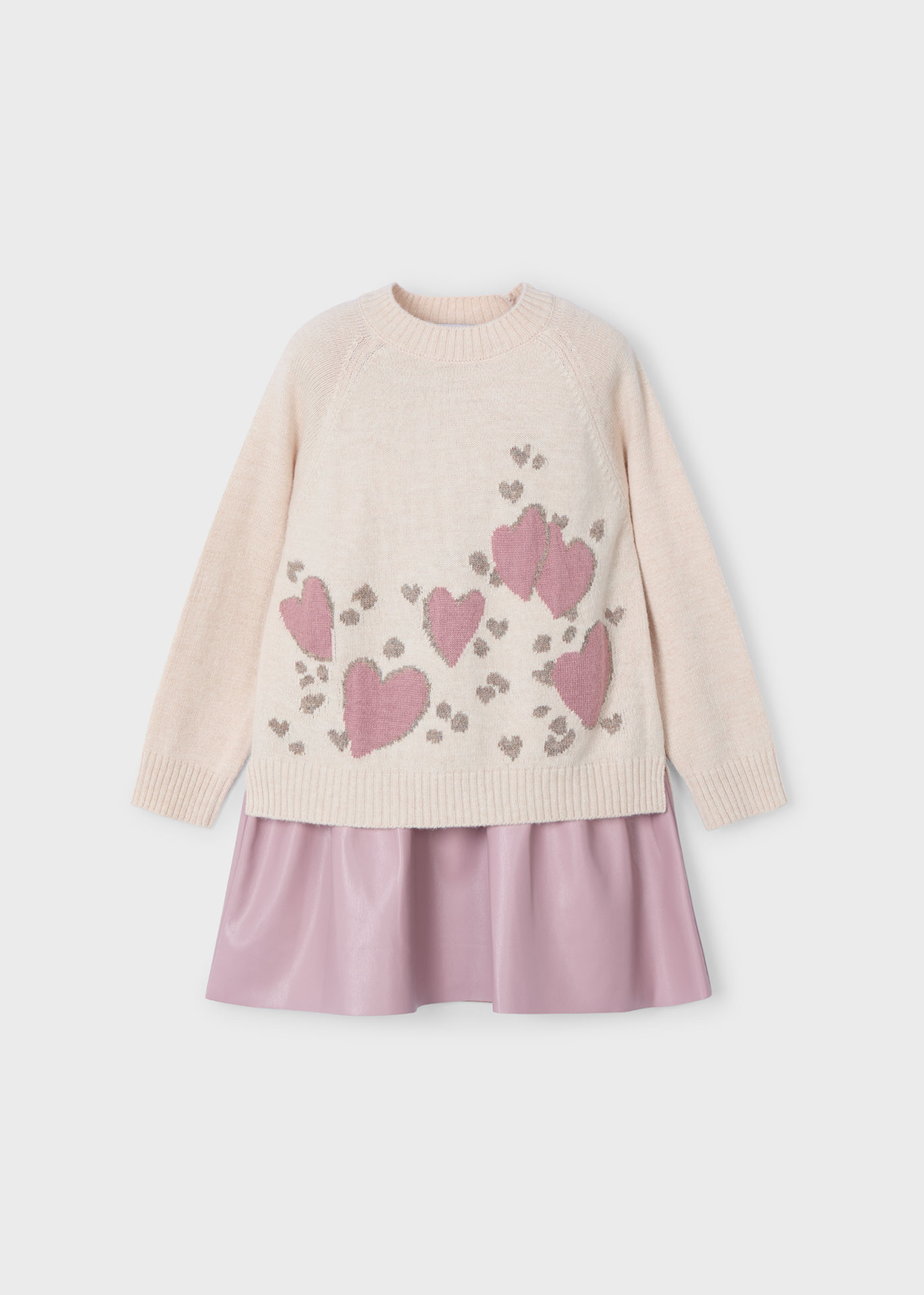Vestito A Maglia Fantasia Mayoral Per Bambine E Ragazze - Colore Rosato, Collezione Autunno/Inverno