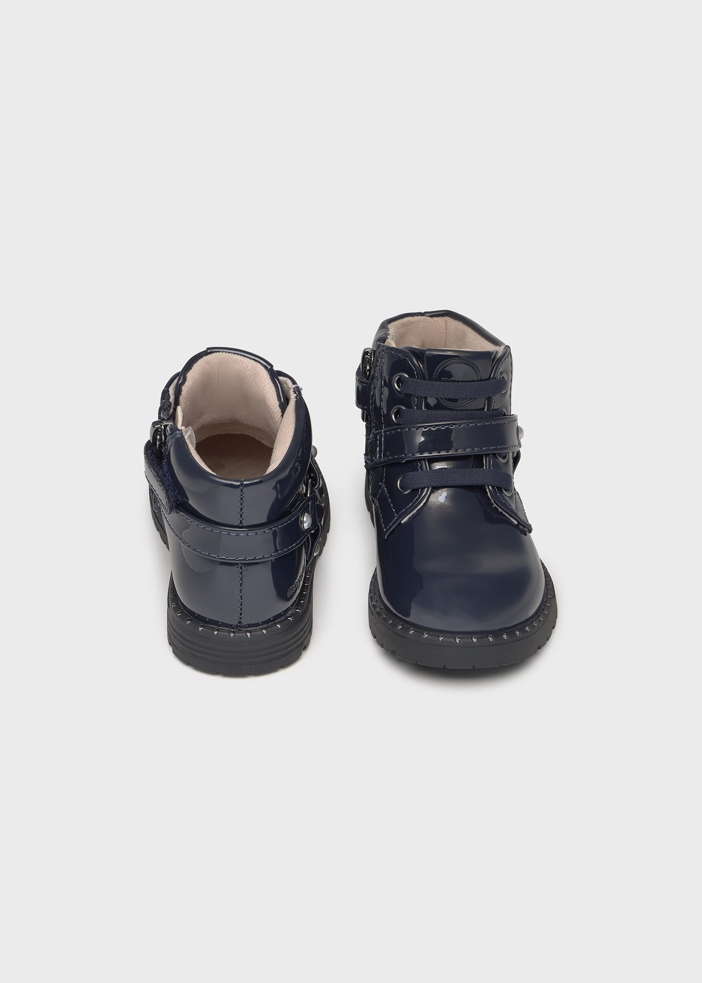 Navy patent ankle boots hotsell