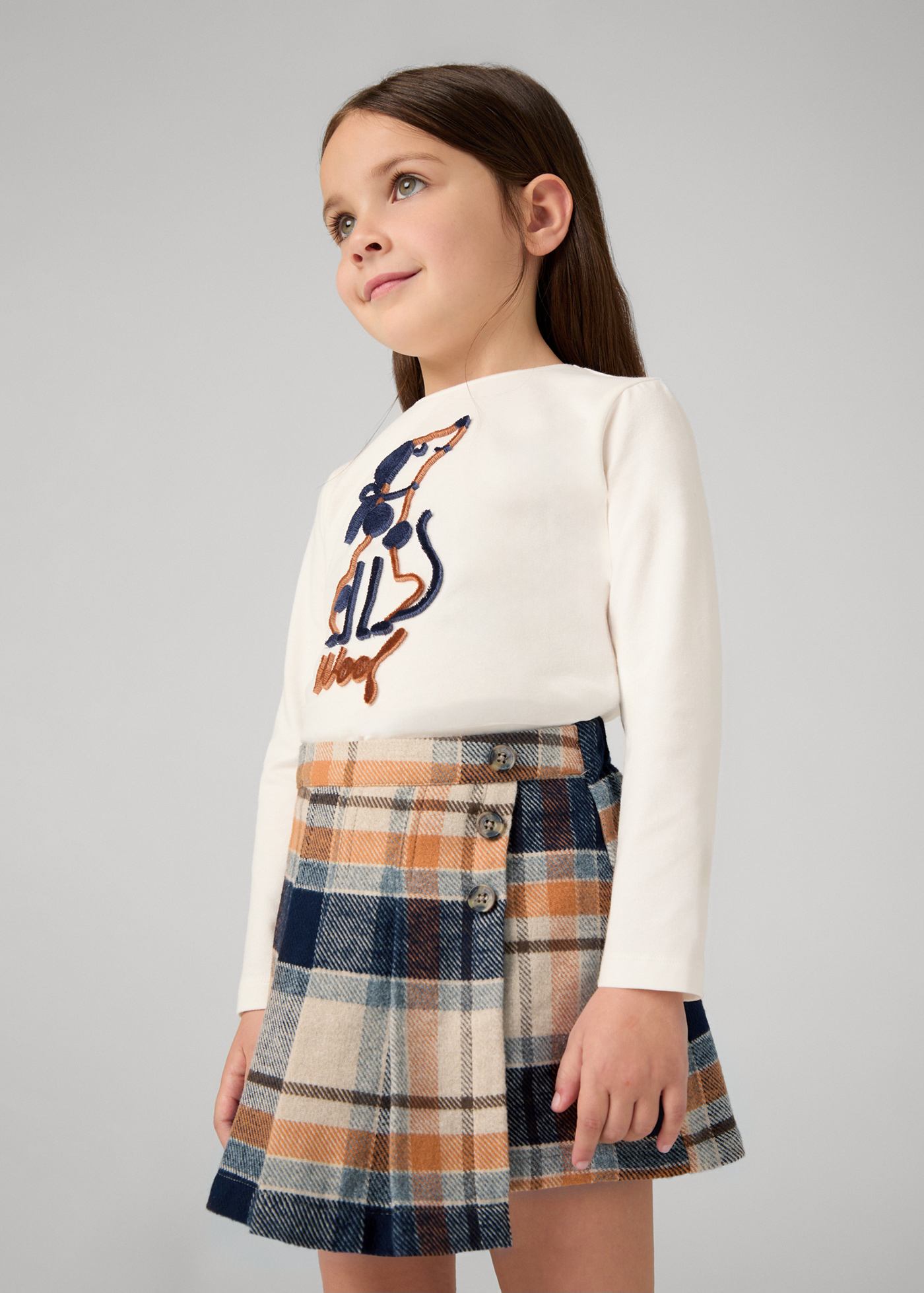 Blue-Grey Plaid Top / Skort main image 1