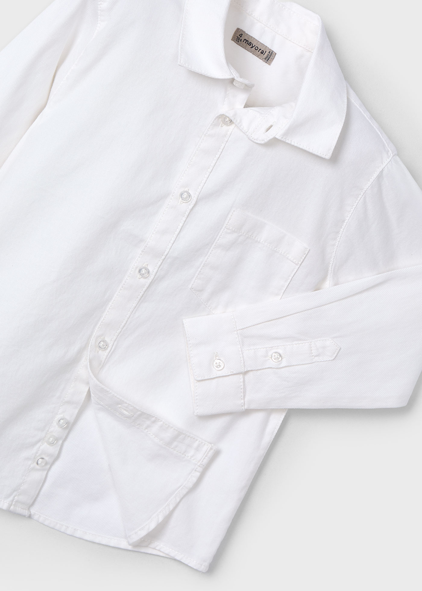 BORDERS at BAL ホワイト長袖シャツ Boy Long Sleeve Button-Up Shirt White | Mayoral ®
