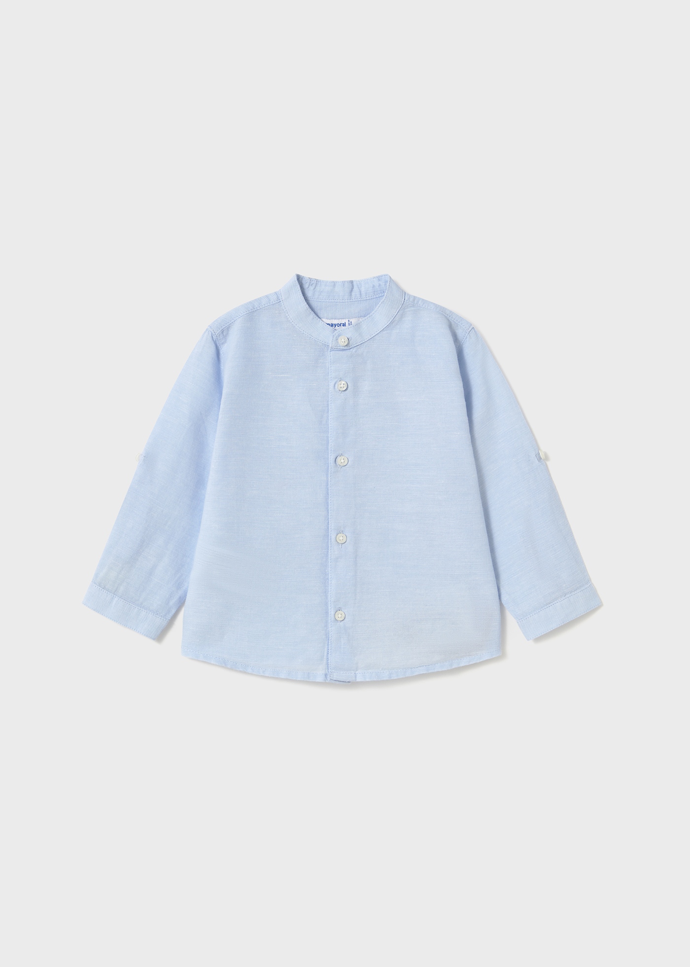 Babyhug Cotton Woven Full Sleeves Mandarin Collar Striped Shirt - Blue main image 0