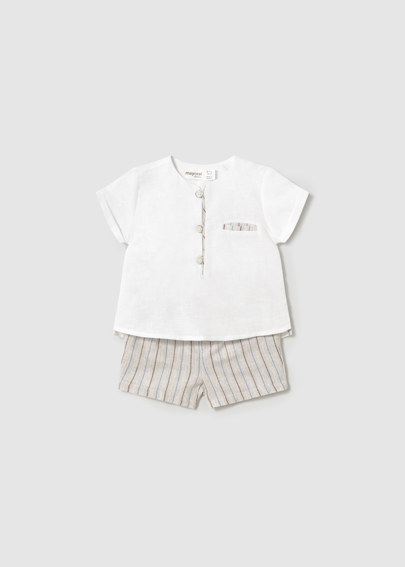 その他 son and daughter / KOA LINEN SETS / 3-4y Boys 2 Piece Linen Set Casual Short Sleeve Button Down Shirt