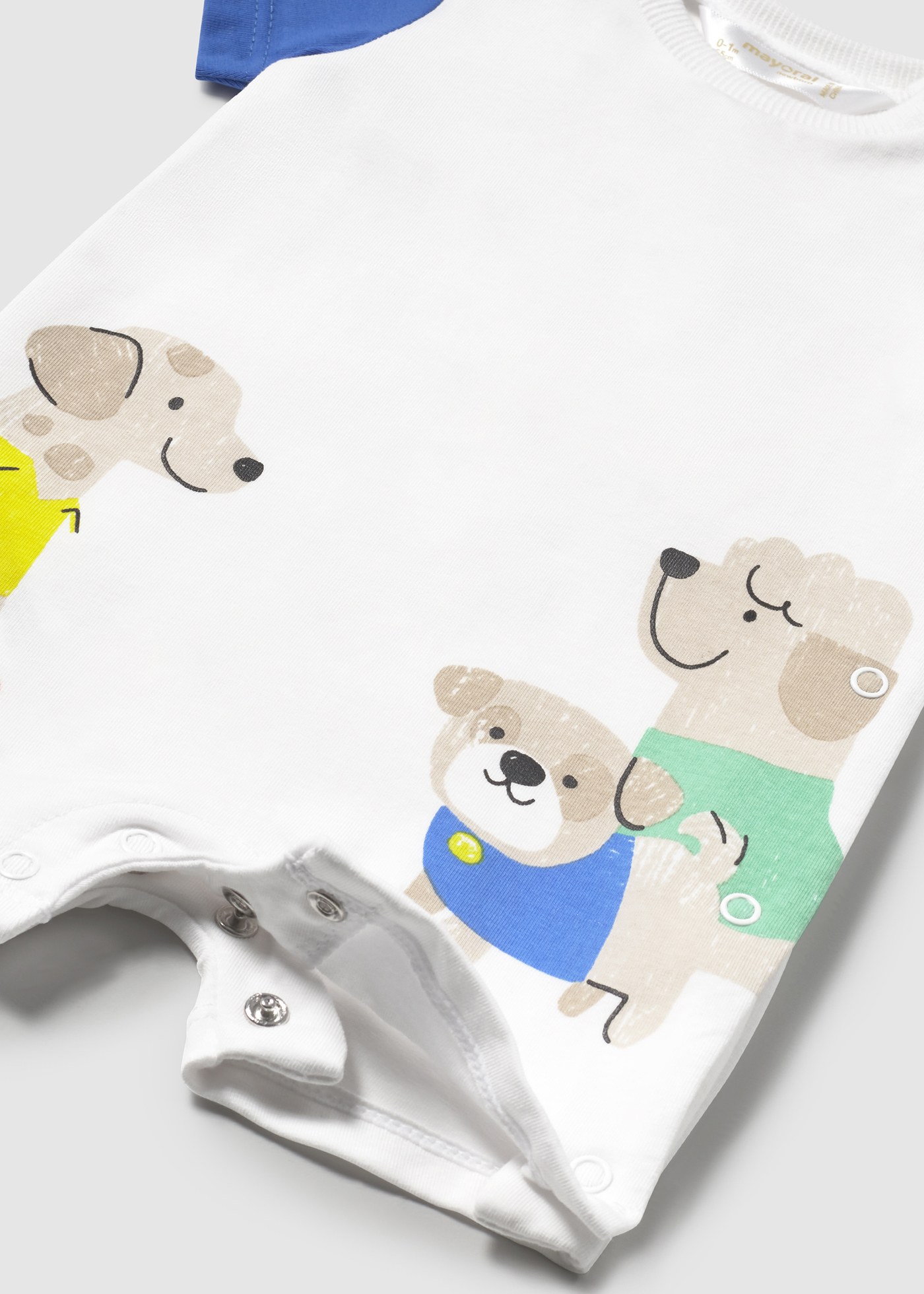 Set 3 Pagliaccetti Corti Mayoral Per Neonato – Stampa Neon, Collezione Primavera-estate, Taglia 6-9 Mesi