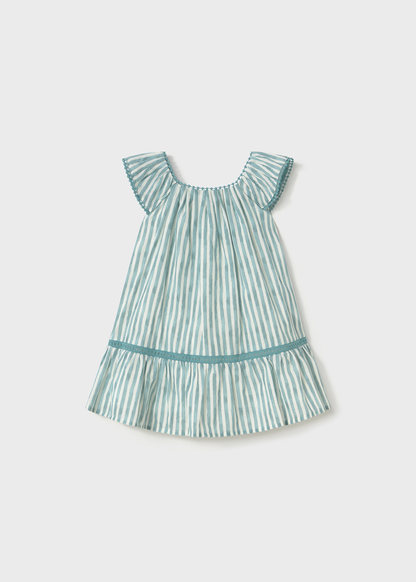 Baby Printed Dress with Trimmings Emerald | Mayoral