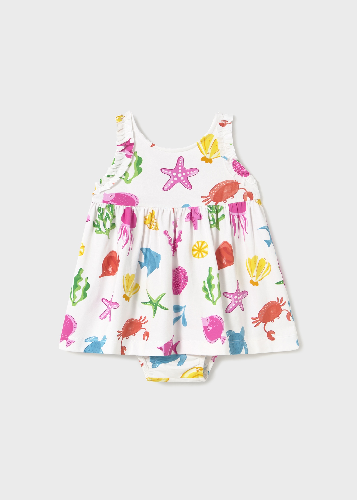 Vestido estampado con cubrepañal bebé