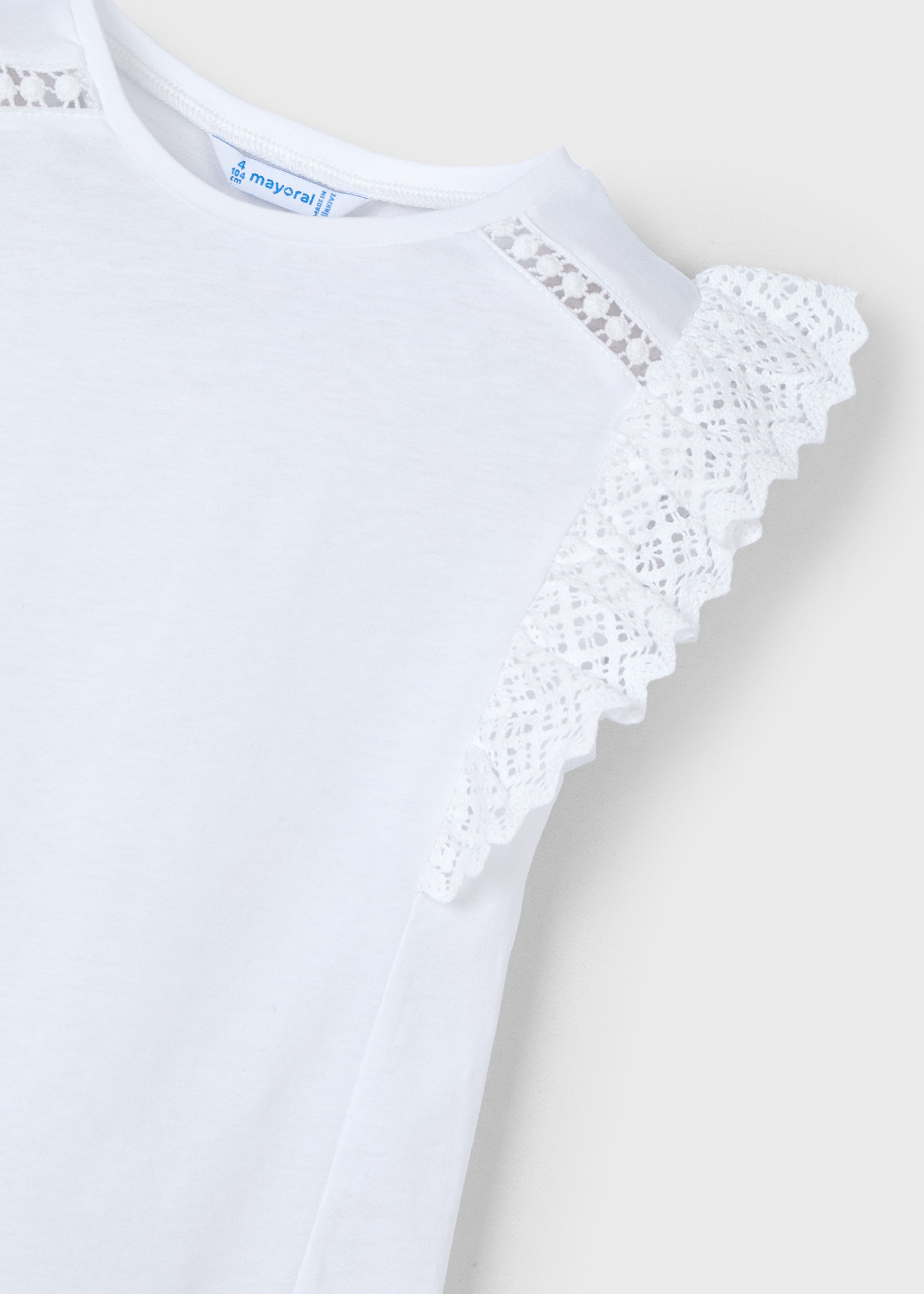 Girl Crochet Details T-Shirt White | Mayoral ®