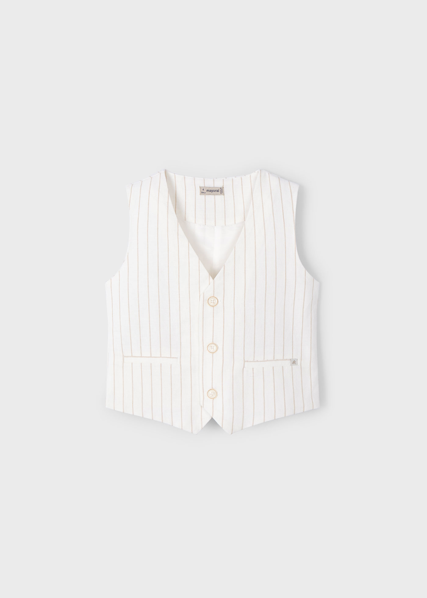 Boys Linen Long Sleeve Shirt, Vest & Shorts Celebration Suit main image 1