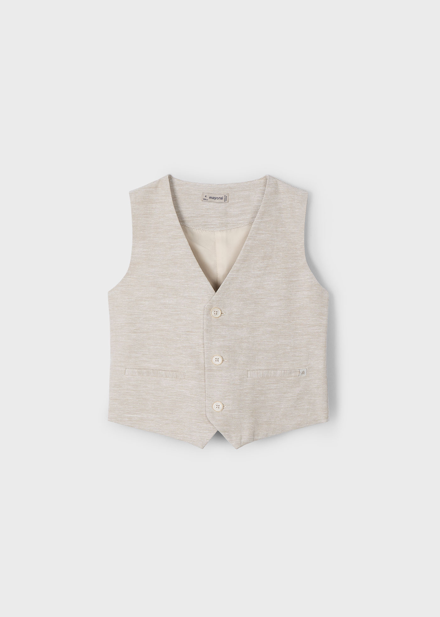 J.o Milano Gilet Beige In Lino Per Neonato 673E1 main image 0