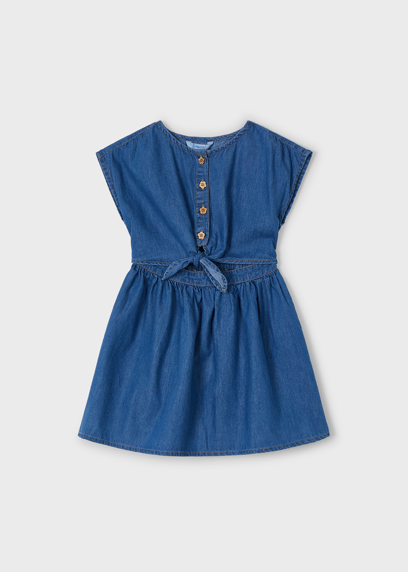 Girl Flowy Buttoned Dress Medium denim | Mayoral Girl Flowy Buttoned Dress Medium denim | Mayoral