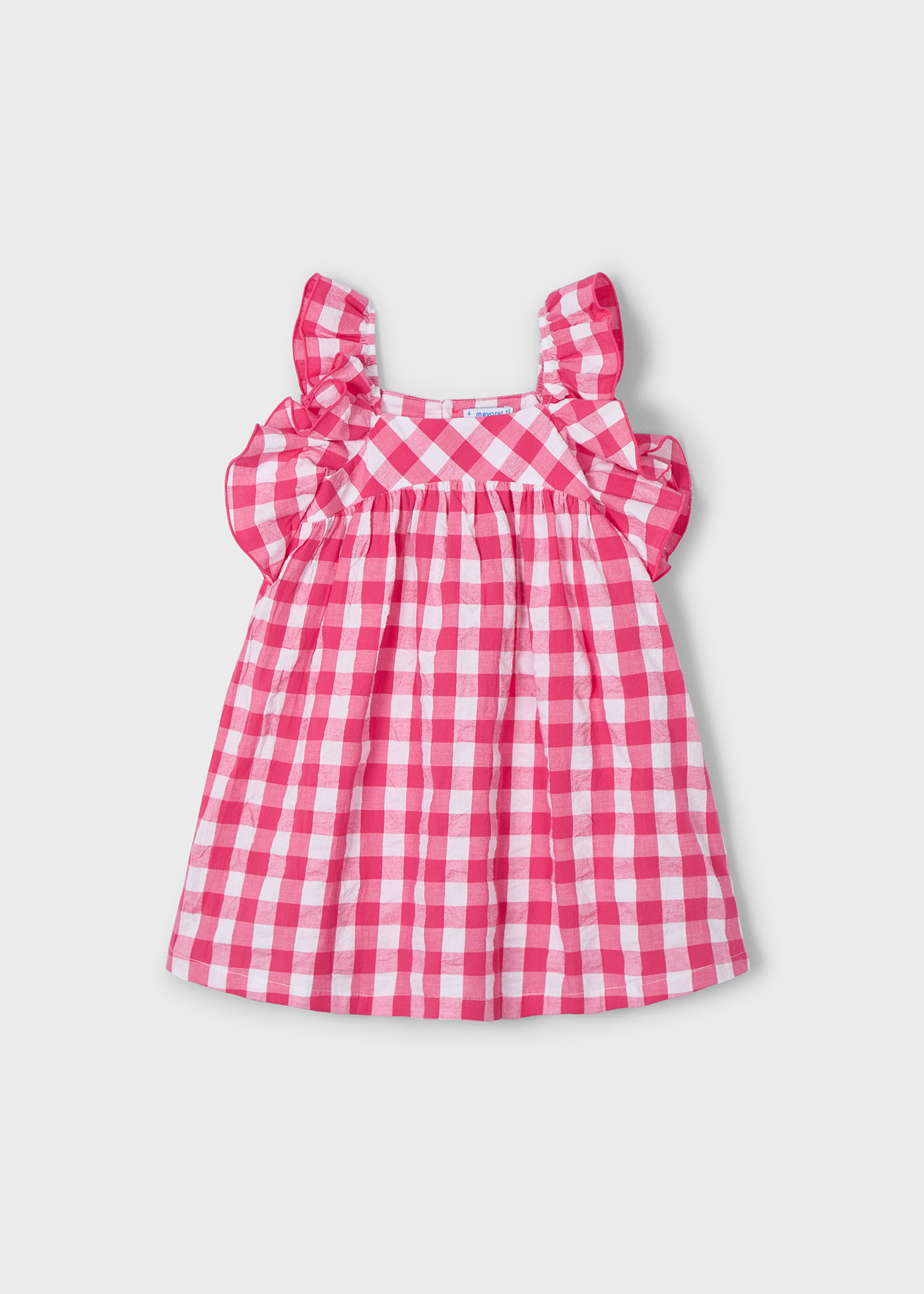 Robe Fille Sergent Major - Vichy Noir Et Blanc, Col Brodé, Volants - Taille 7 Ans