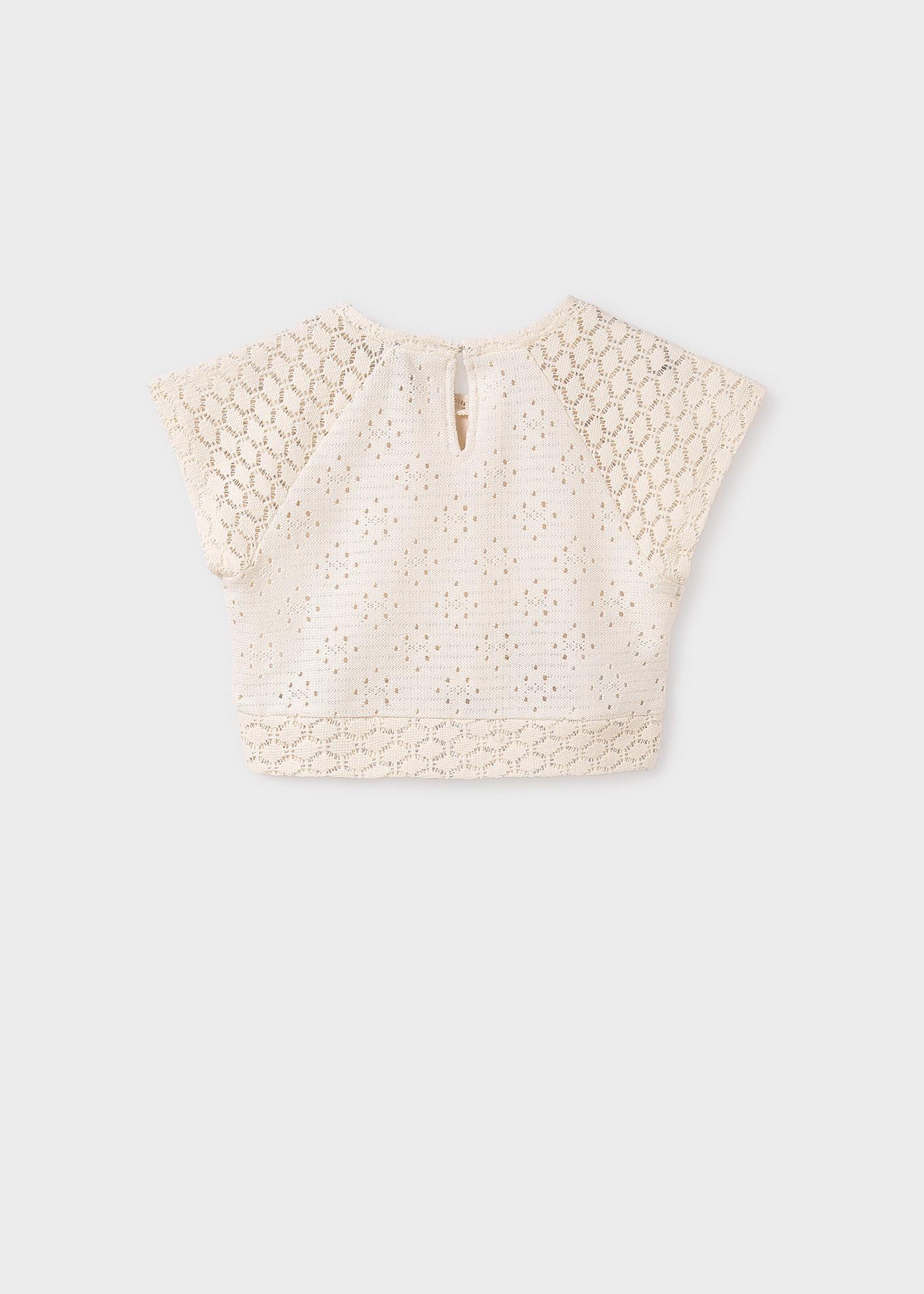 Girl Eyelet Top Bone | Mayoral ®
