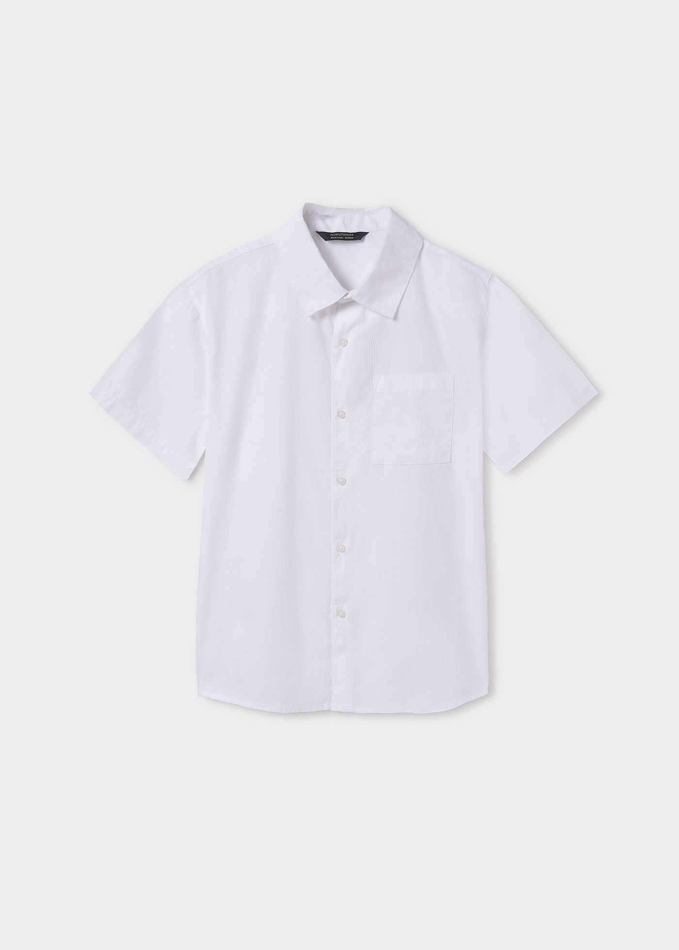 Boy's White Short Sleeve Blouse With BBQ Sauce Print