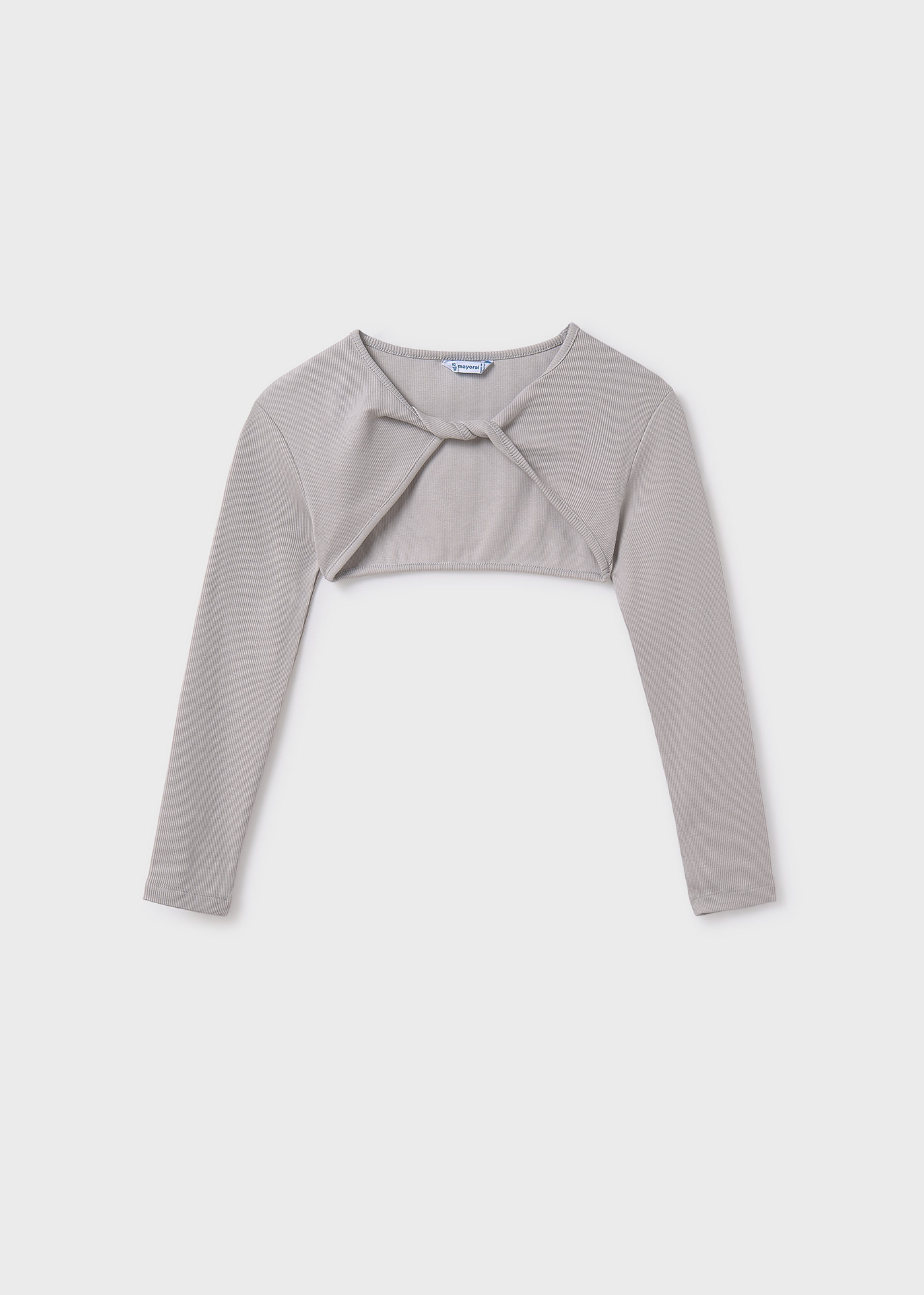 Girl T-Shirt with Ribbed Cardigan Cement | Mayoral ®