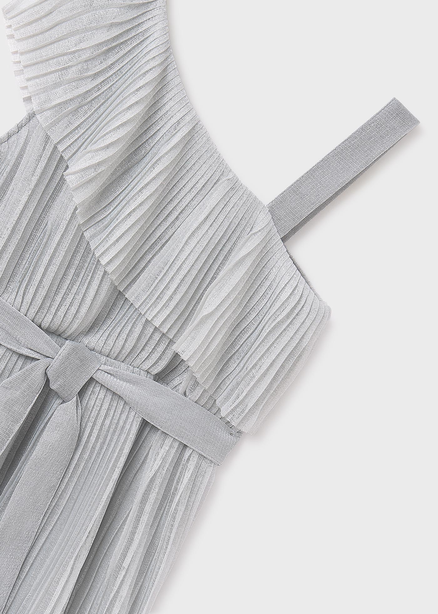 Girl Asymmetrical Pleated Dress Silver | Mayoral Girl Asymmetrical Pleated Dress Silver | Mayoral