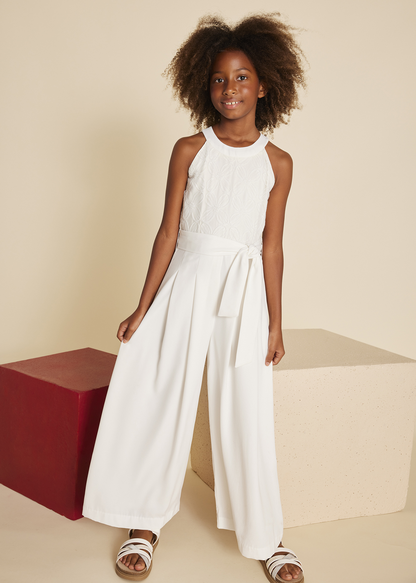 Girl combined jumpsuit Ecru | Mayoral ®