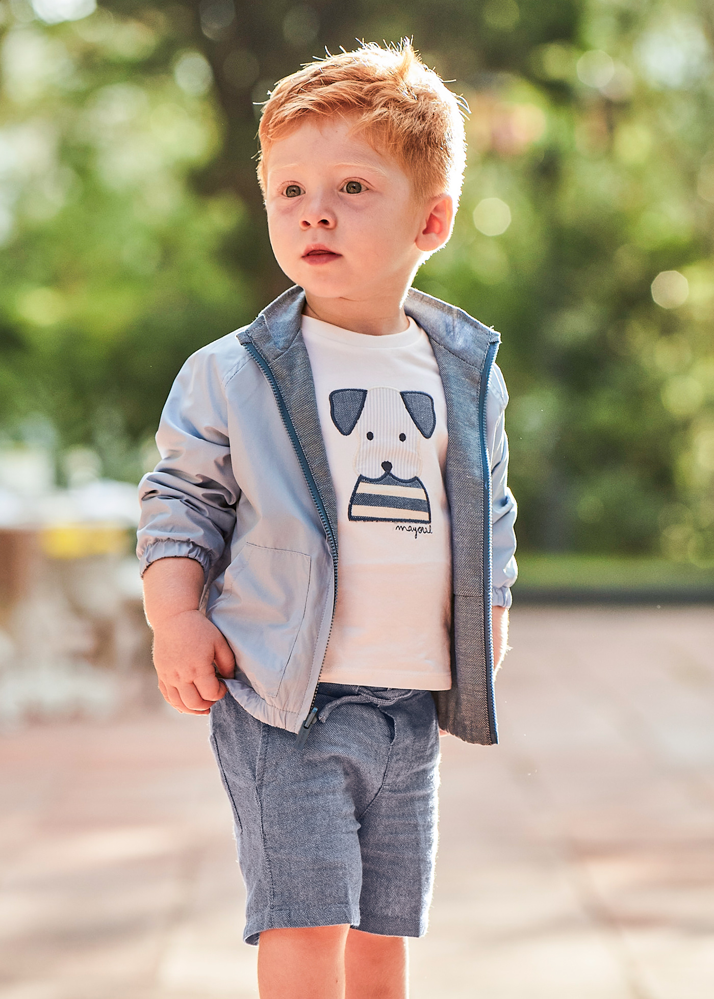 Claire & Charlie Baby / Toddler Boys Tan Khaki Check Dog Shortall main image 0